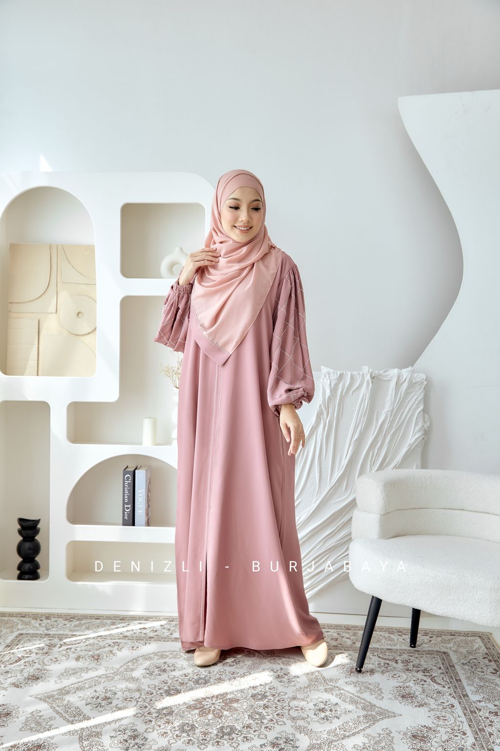 pink belacan abaya