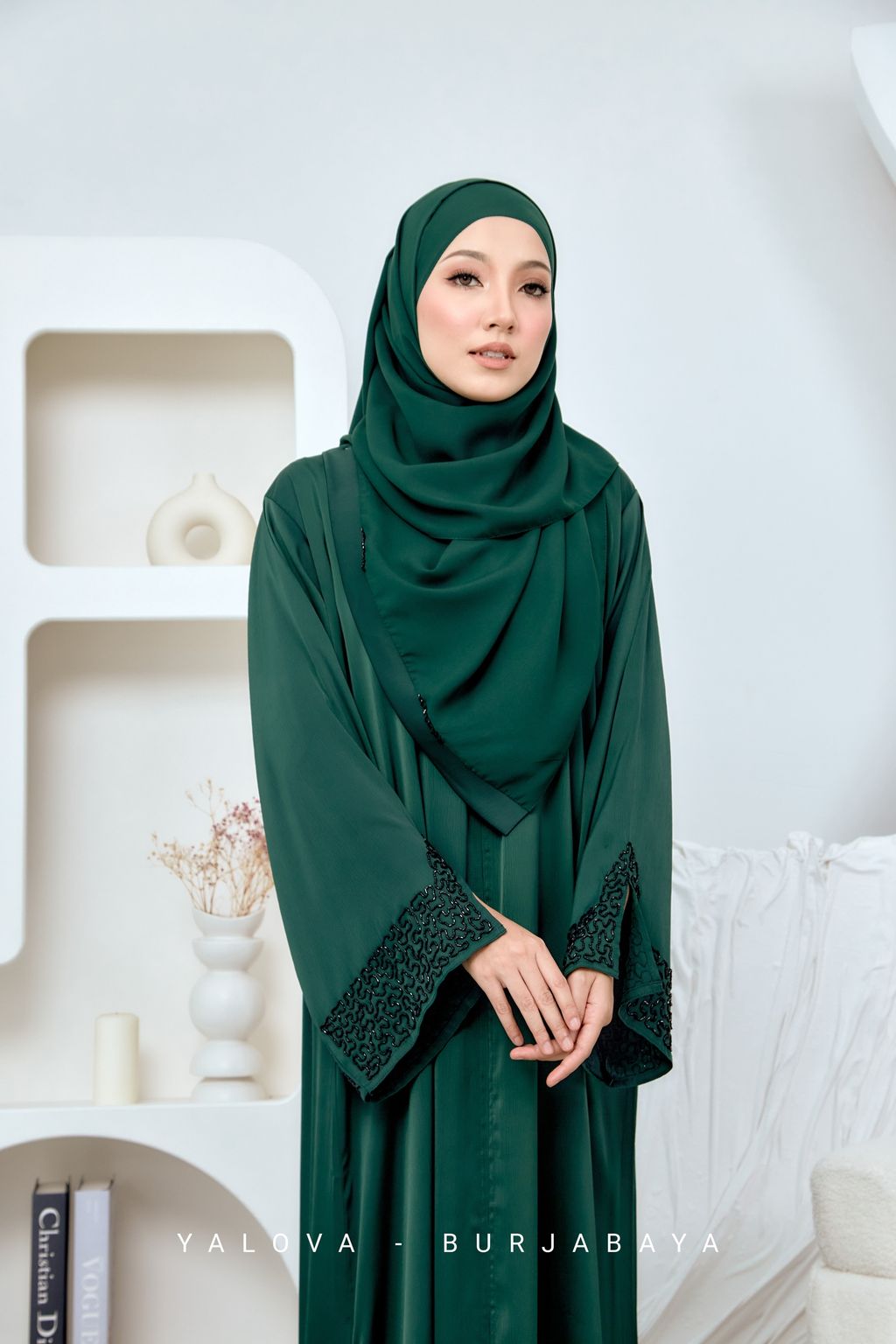premium abaya emerald green
