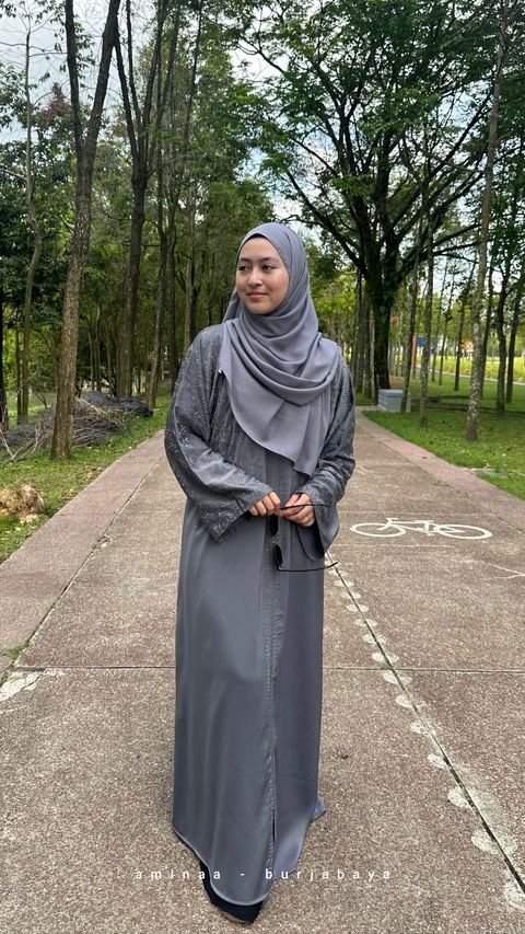 grey abaya aminaa
