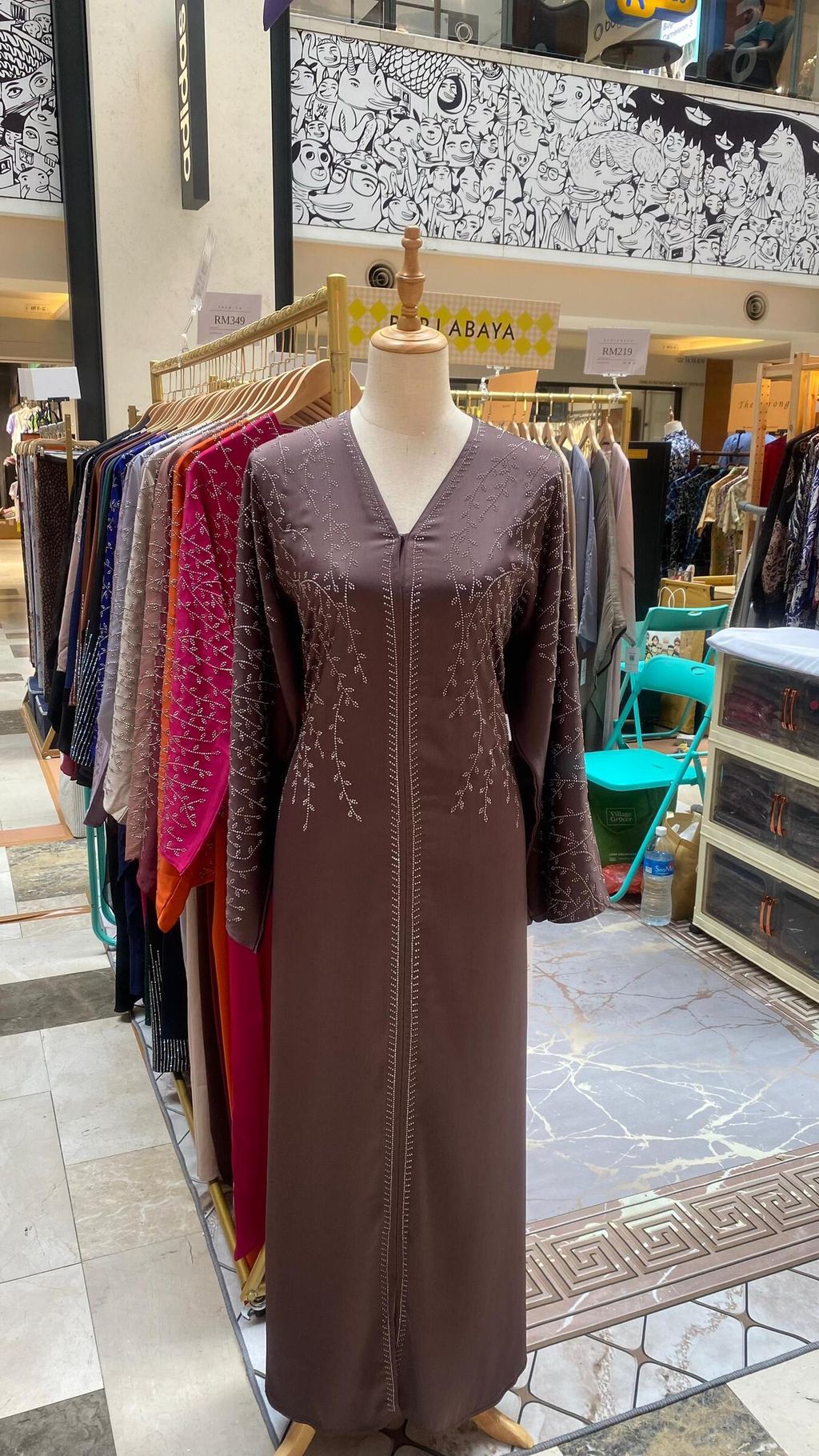 abaya color brown purple mauve