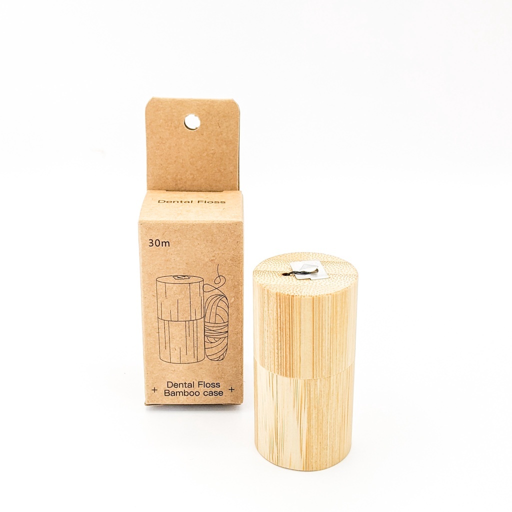 Biodegradable and Eco-Friendly Dental Bamboo) in Refillable Bamboo Container – Common Market