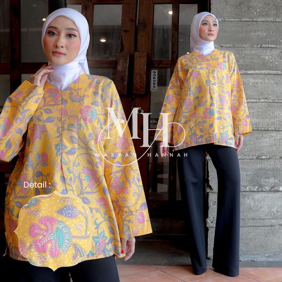Blouse batik kuning | Maryam Hannah