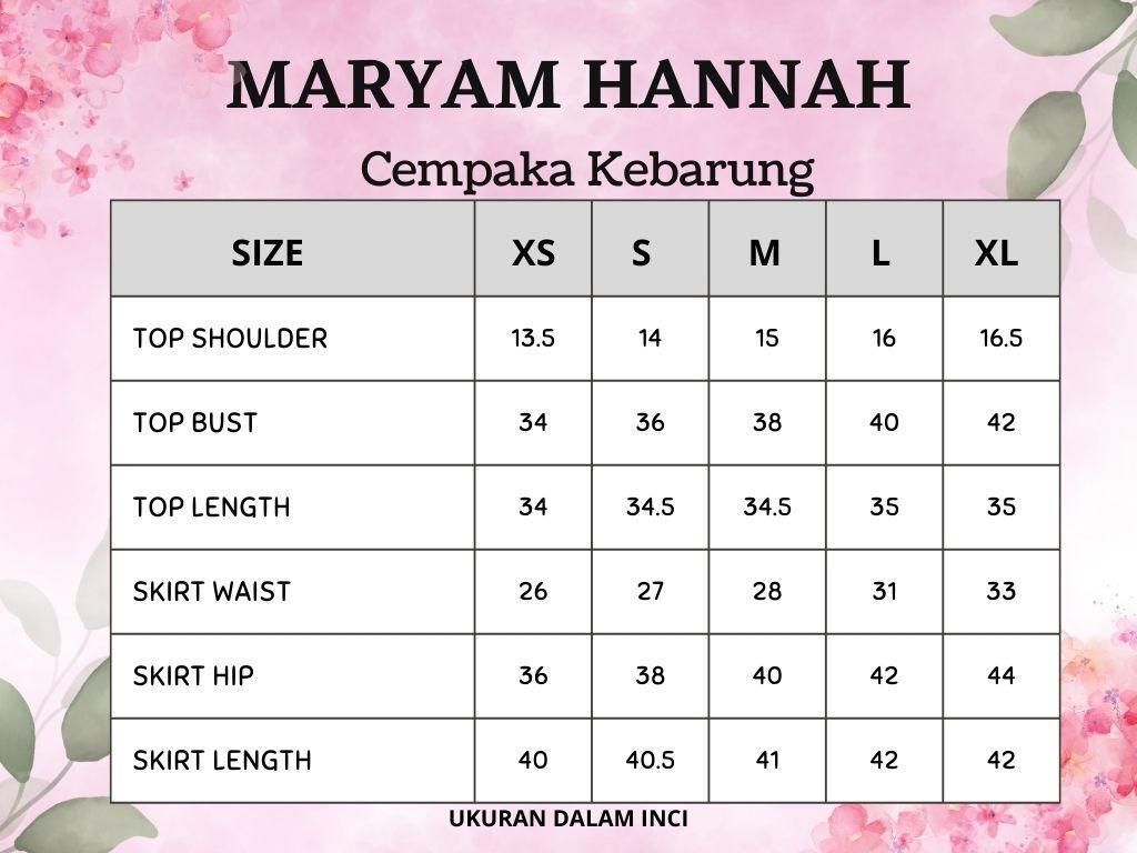 CEMPAKA KEBARUNG SAIZ CHART