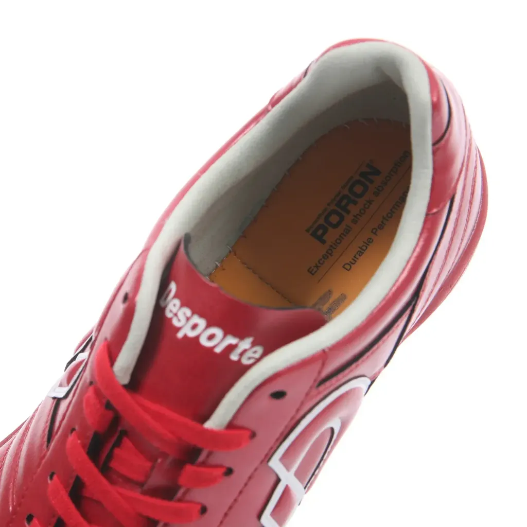 Desporte-Campinas-TF-SP2-red-turf-soccer-shoe-Poron-memory-foam-cushioning