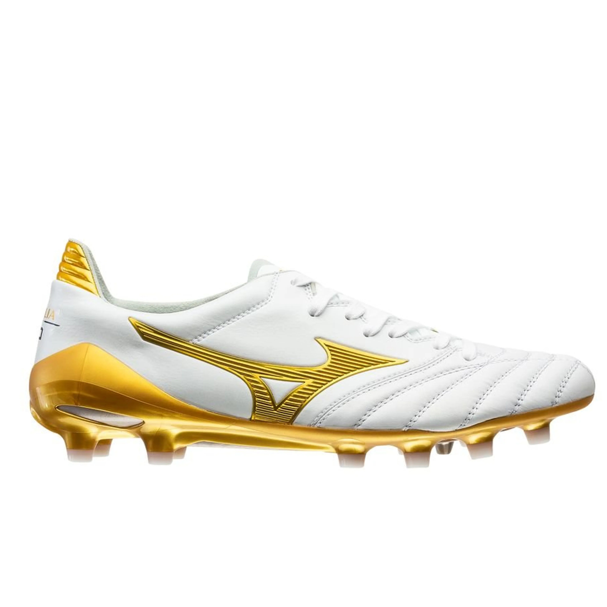 MIZUNO MORELIA NEO IV Elite - White/Gold – Futsal Chuteiras