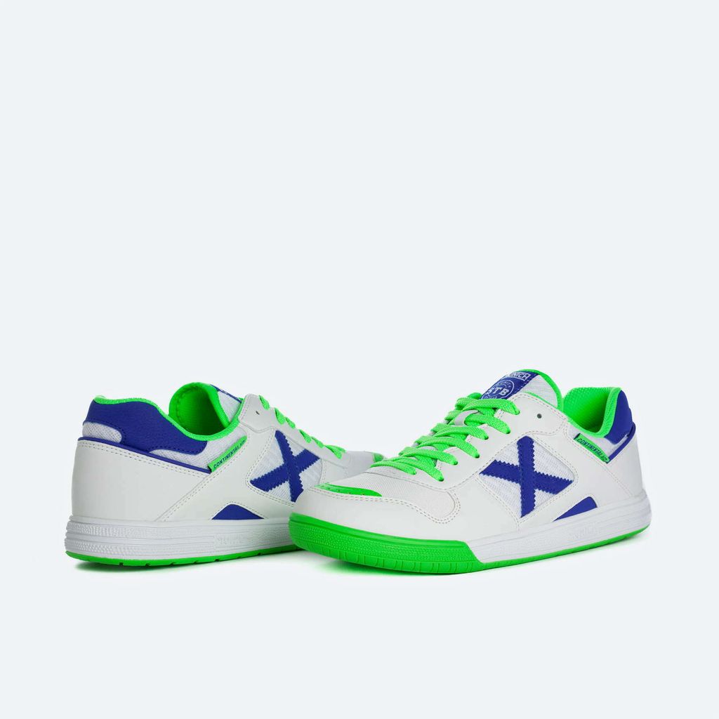 Munich Continental V2 White / Blue / Green – Futsal Chuteiras