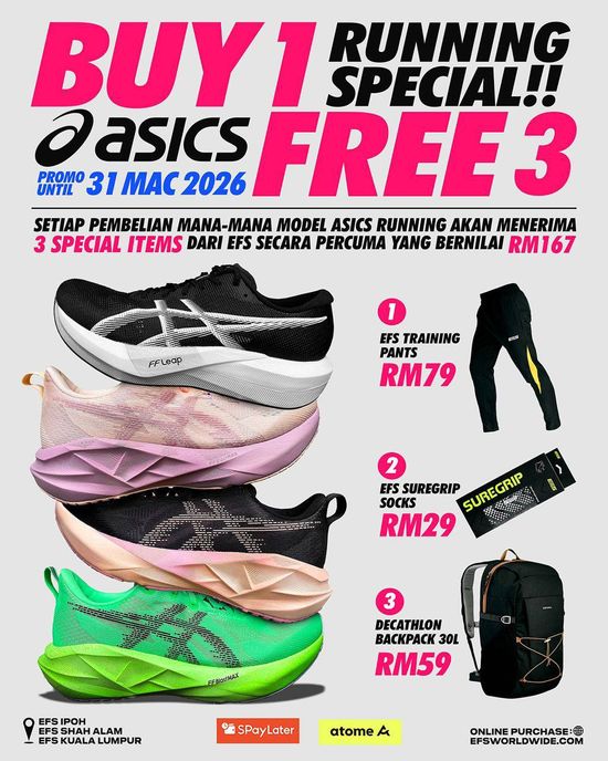 ASICS Running Special - Buy 1 Free 3 | efsworldwide
