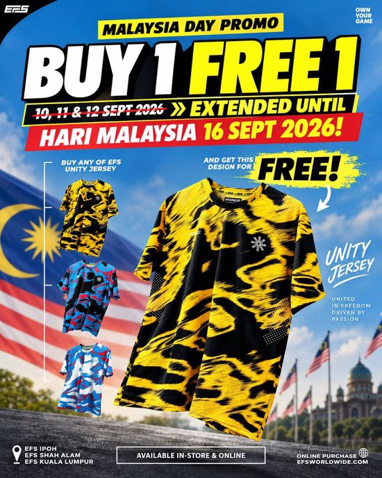 🇲🇾 BUY 1 FREE 1 – MALAYSIA DAY PROMO | efsworldwide