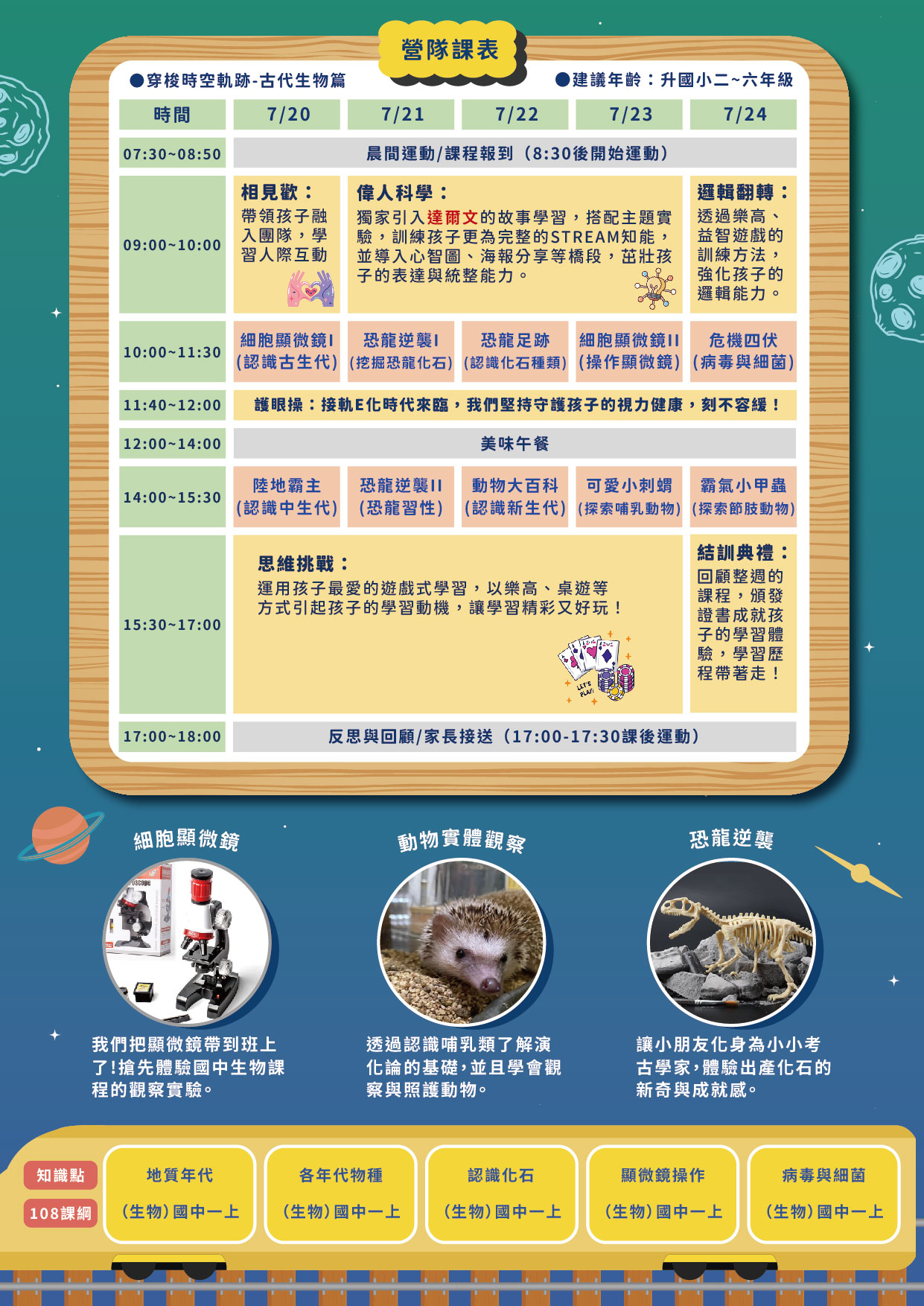穿梭時空軌跡-古代生物篇-簡章_主題介紹（背面）