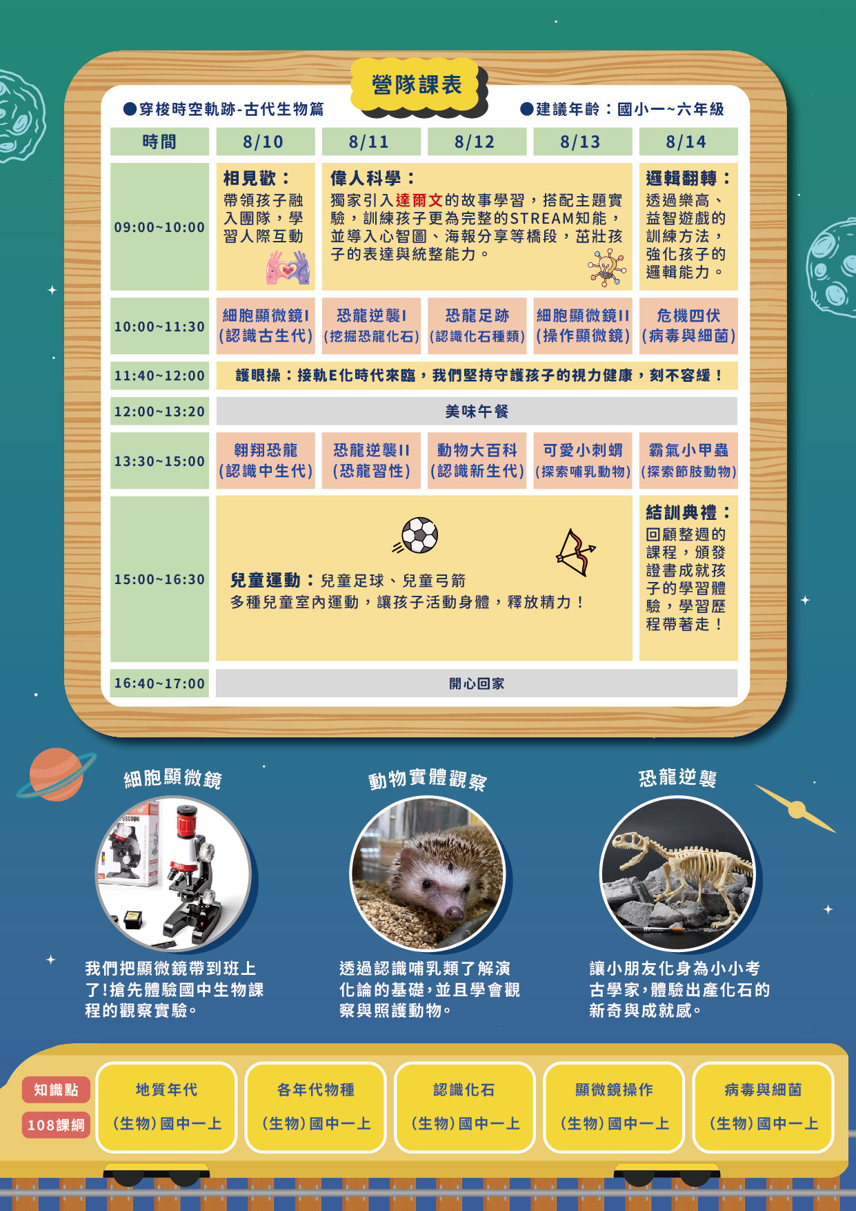 穿梭時空軌跡-古代生物篇-簡章_主題介紹（背面）