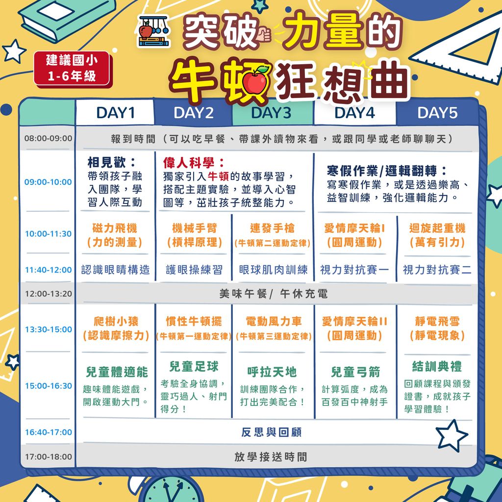 寒假課表_五日牛頓