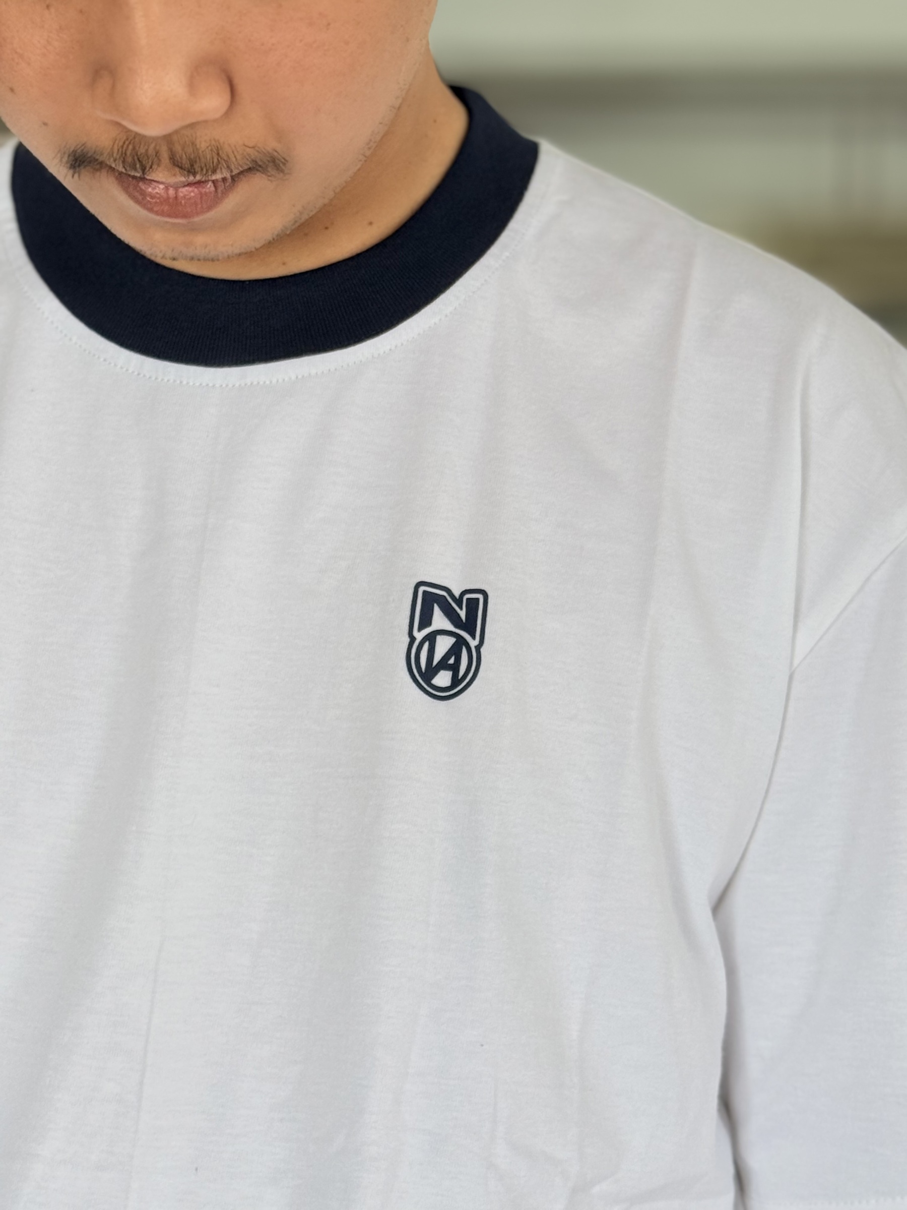 BASIC RINGER TEE WHITE NAVY 2
