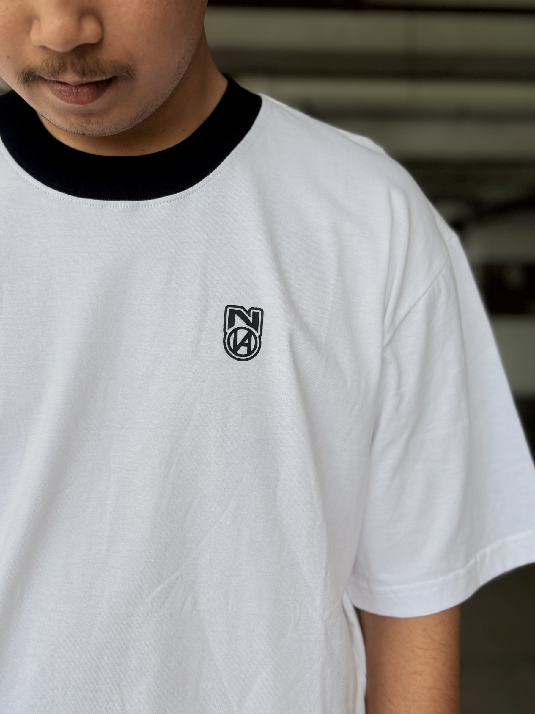 BASIC RINGER TEE WHITE BLACK 2