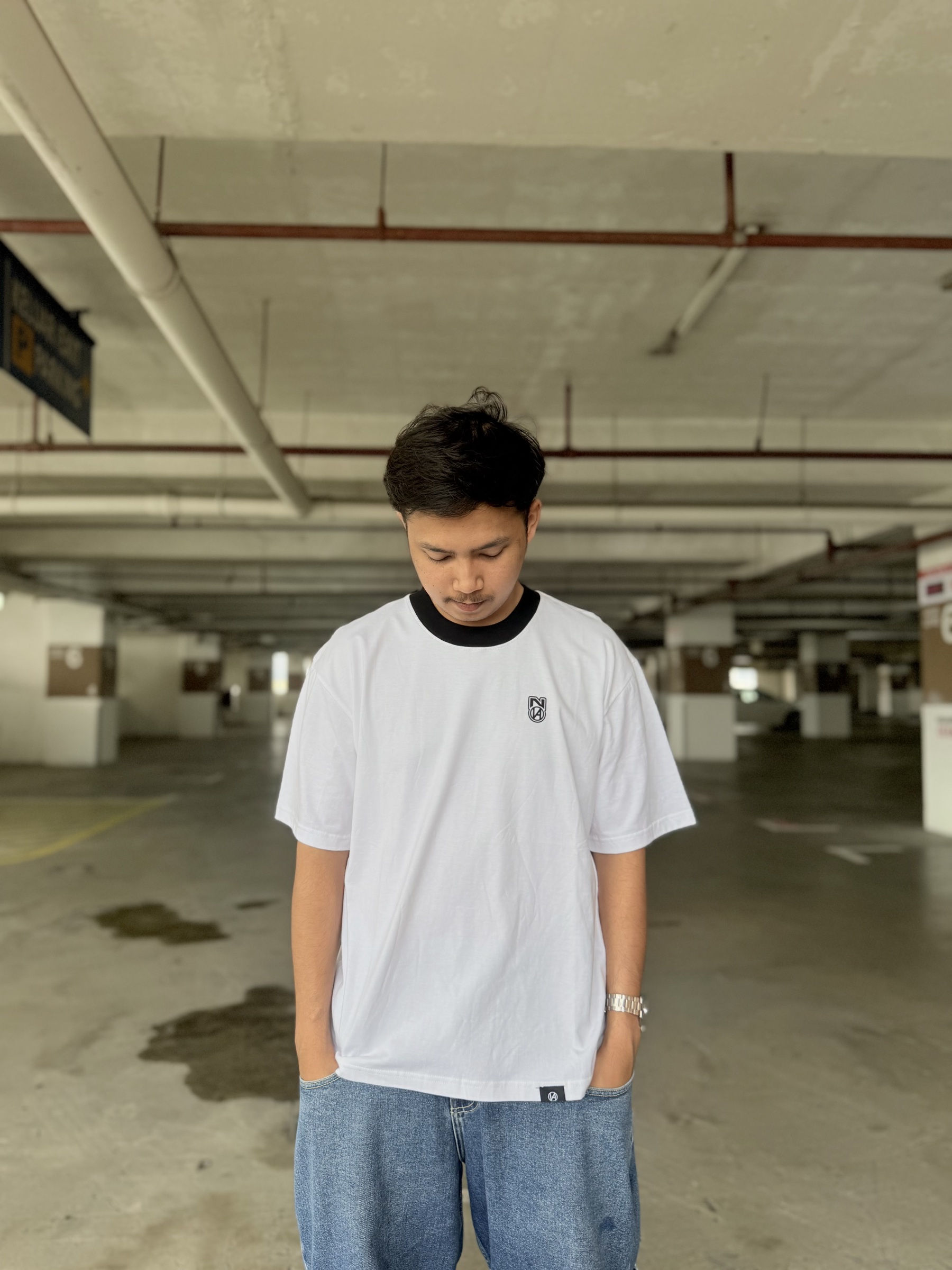 BASIC RINGER TEE WHITE BLACK 1