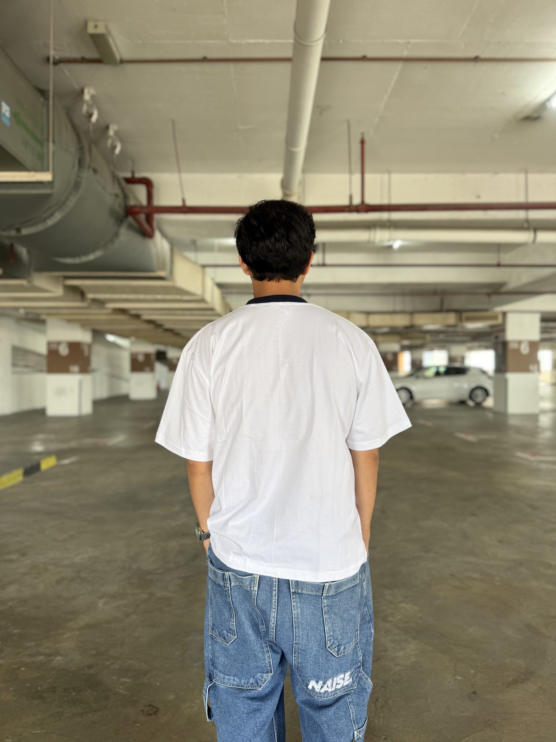 BASIC RINGER TEE WHITE NAVY 3