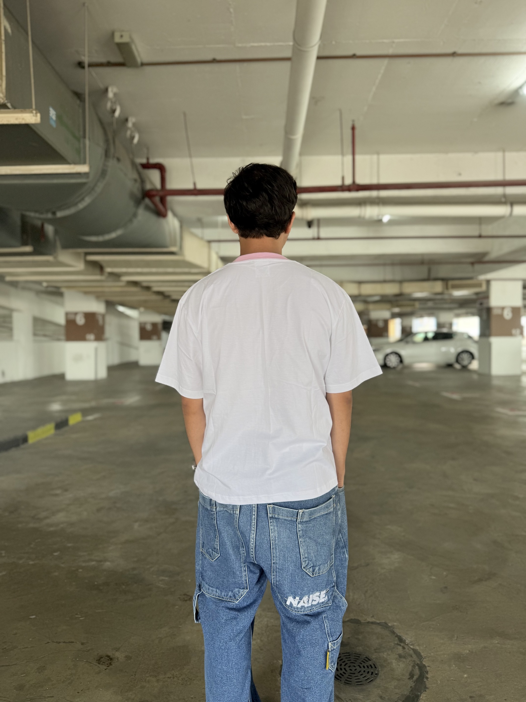 BASIC RINGER TEE WHITE PINK 3