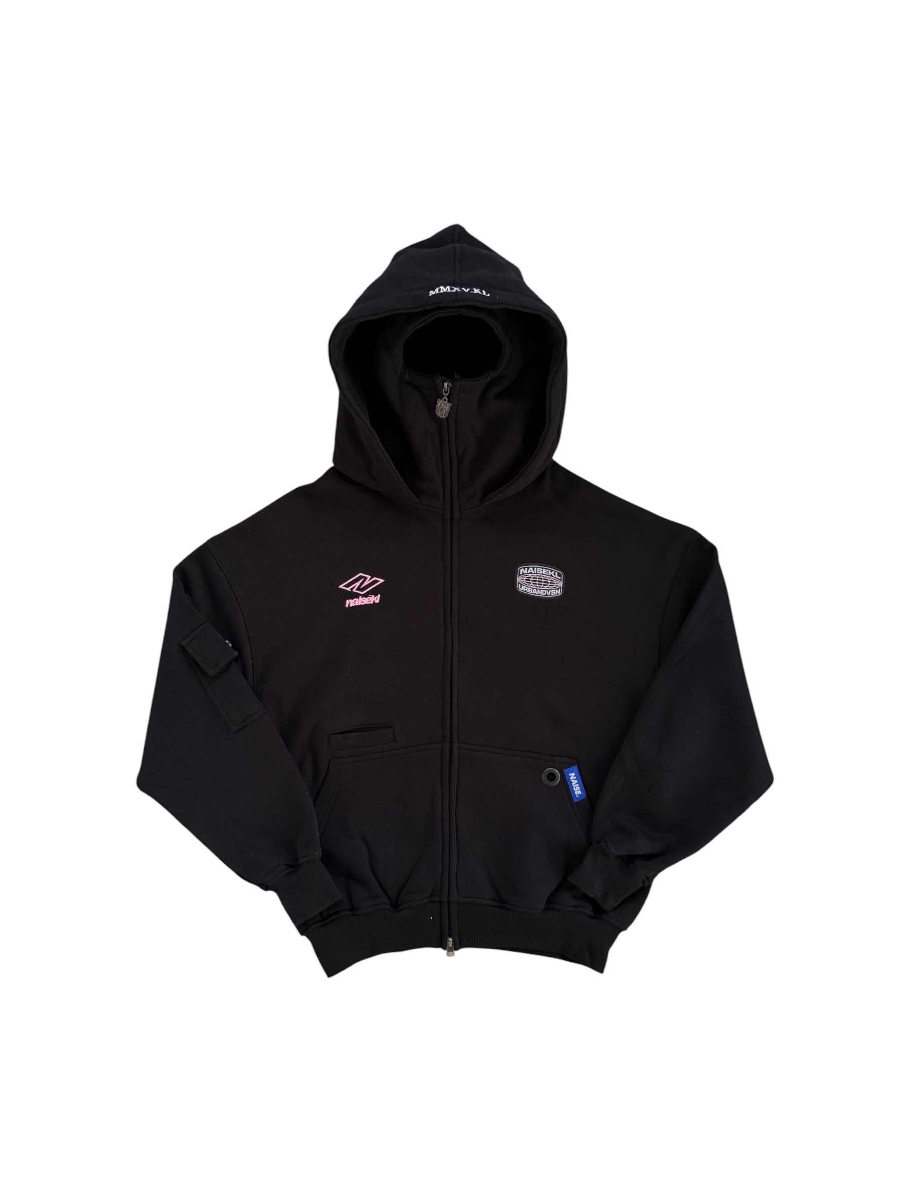 N LOGO BALACLAVA BOXY HOODIE BLACK 1
