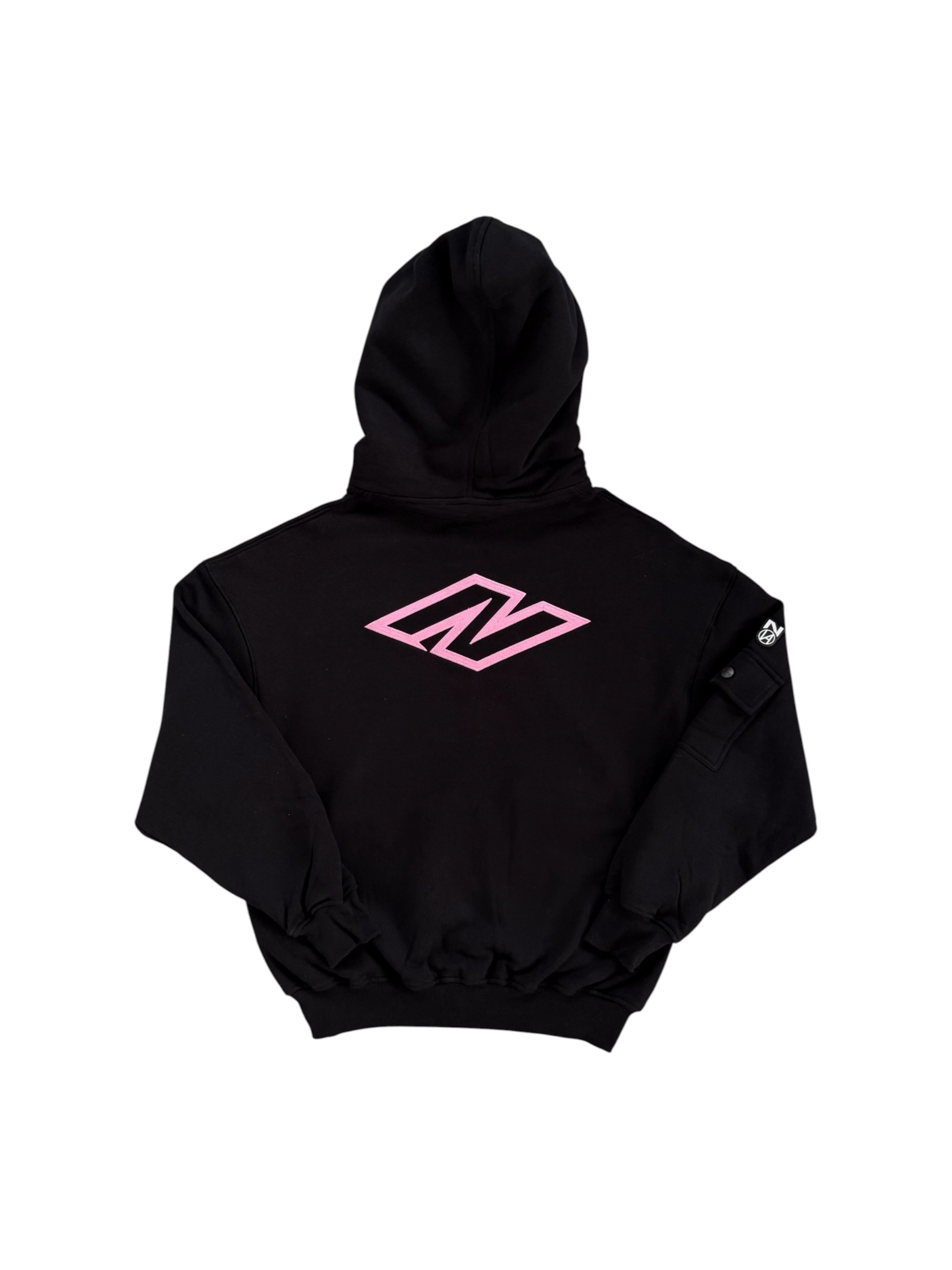 N LOGO BALACLAVA BOXY HOODIE BLACK 7