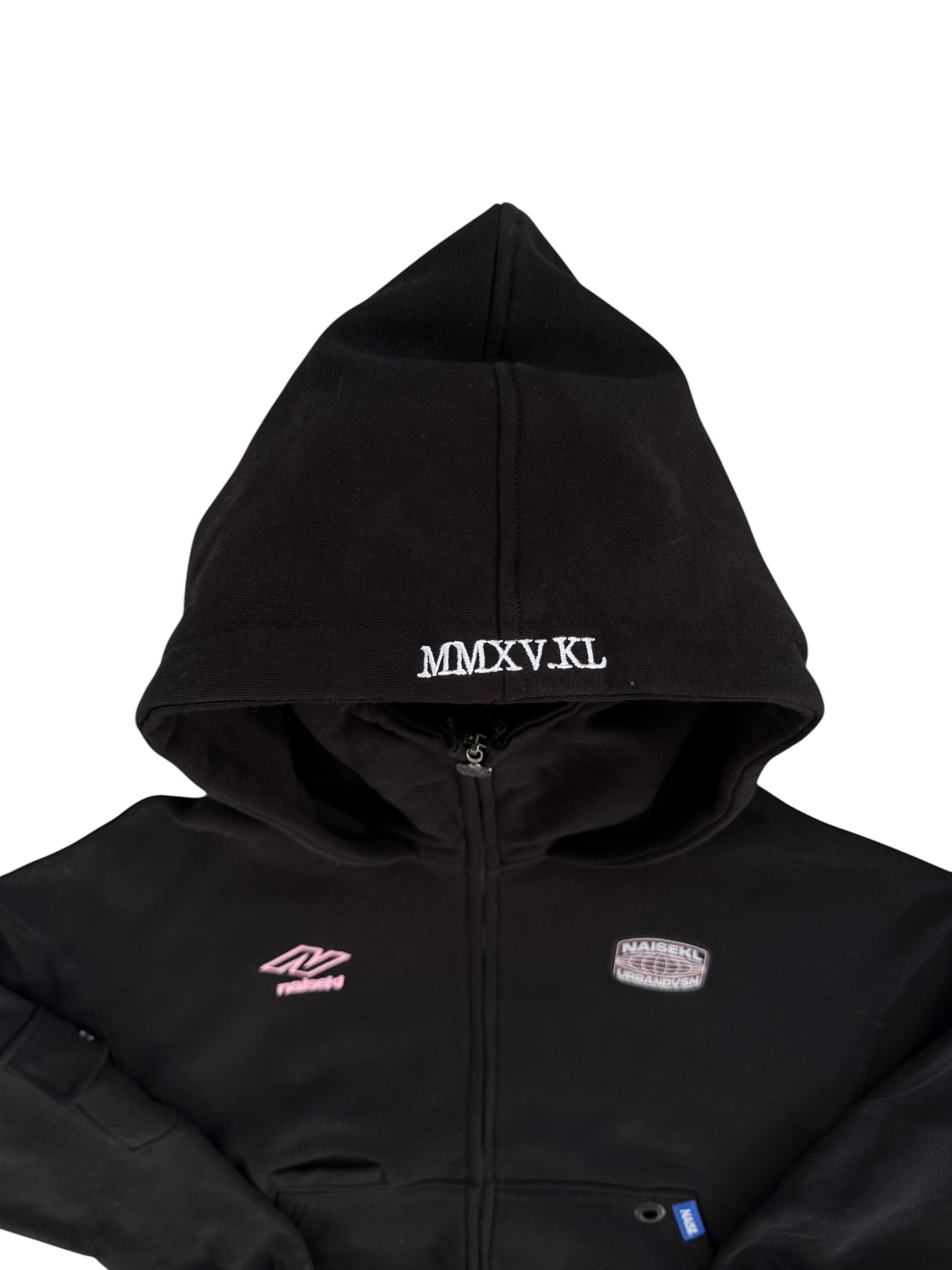N LOGO BALACLAVA BOXY HOODIE BLACK 5