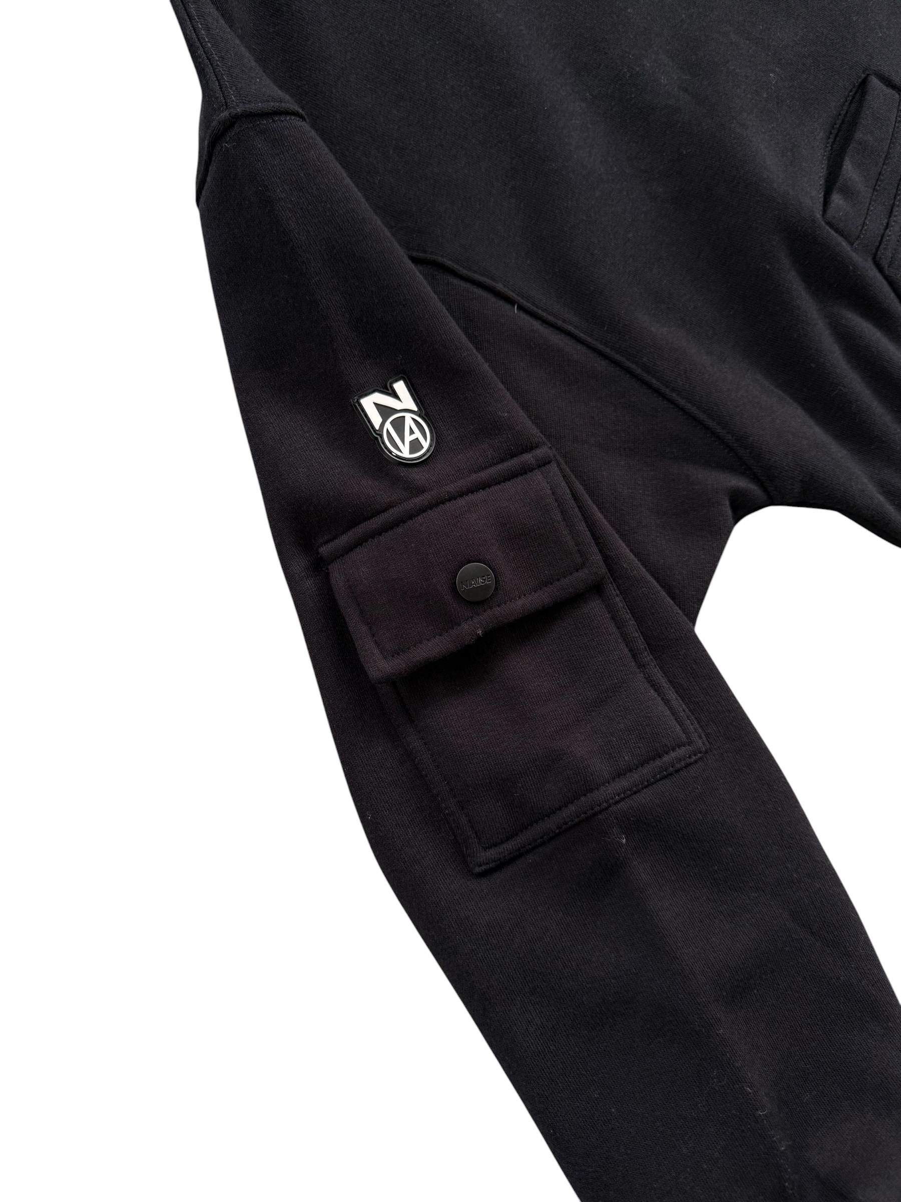 N LOGO BALACLAVA BOXY HOODIE BLACK 4
