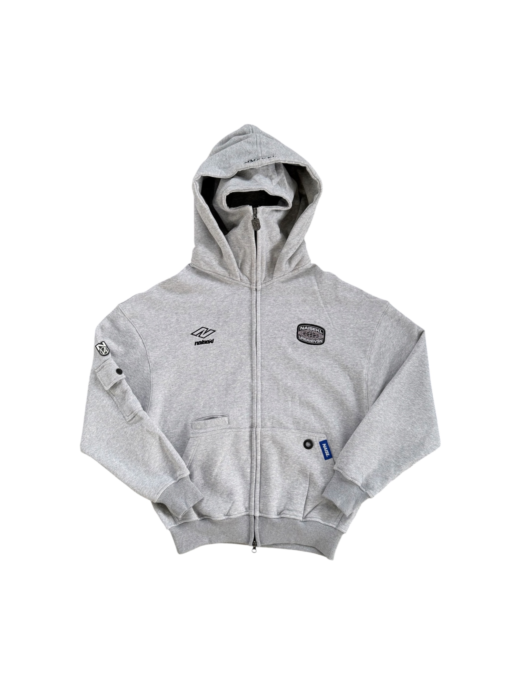 N LOGO BALACLAVA BOXY HOODIE MISTY GREY 1