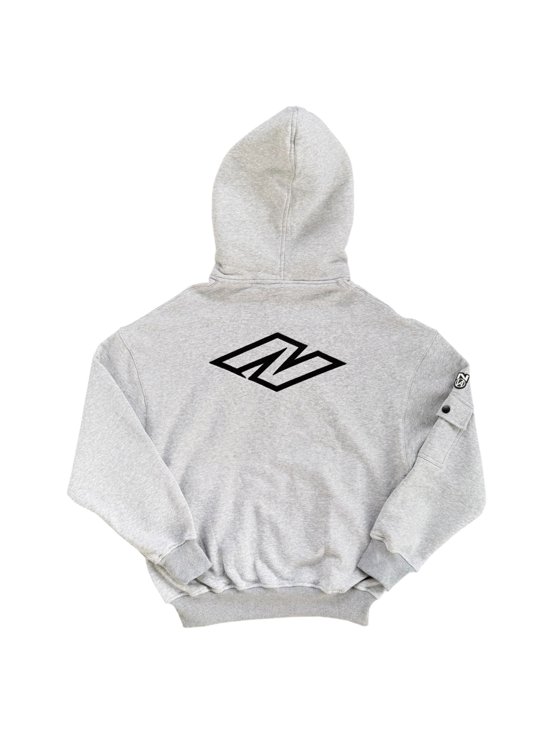 N LOGO BALACLAVA BOXY HOODIE MISTY GREY 7