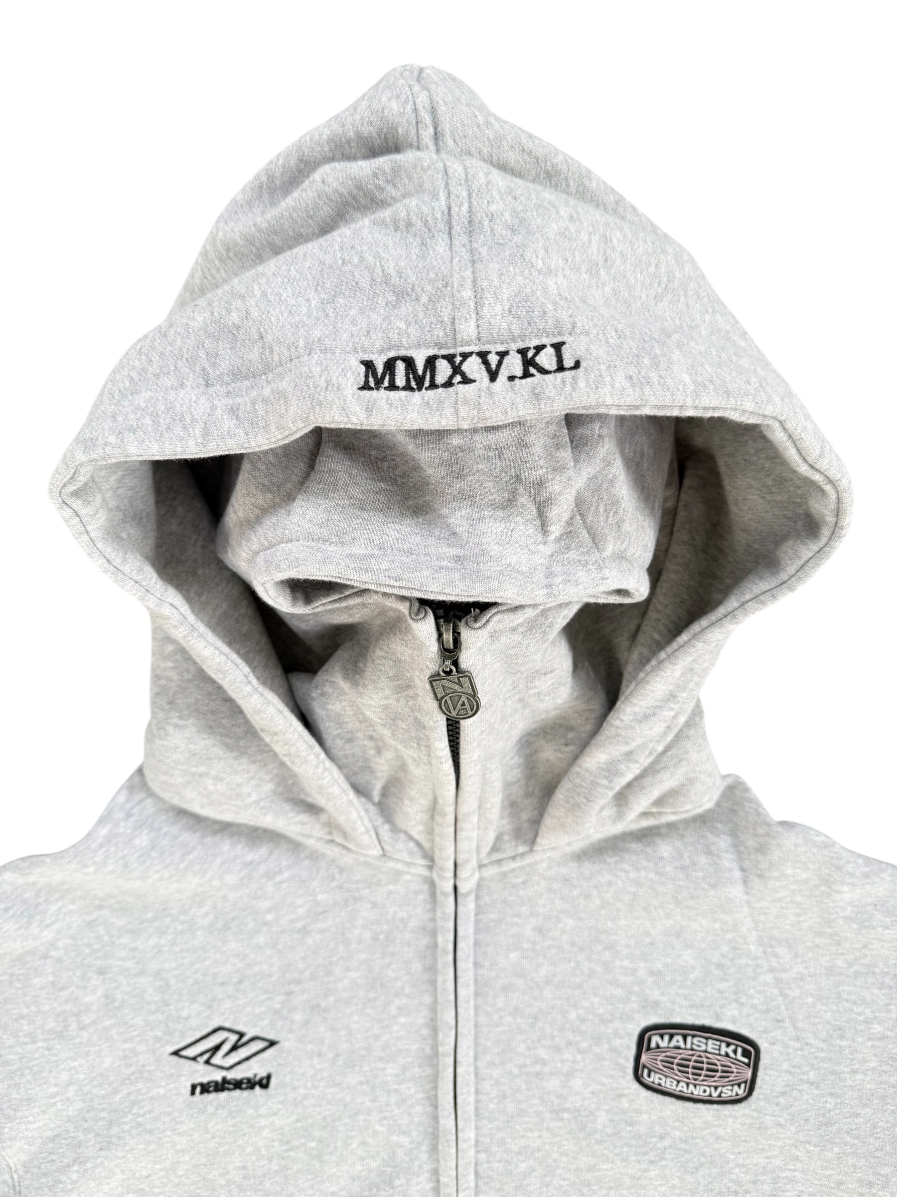 N LOGO BALACLAVA BOXY HOODIE MISTY GREY 5