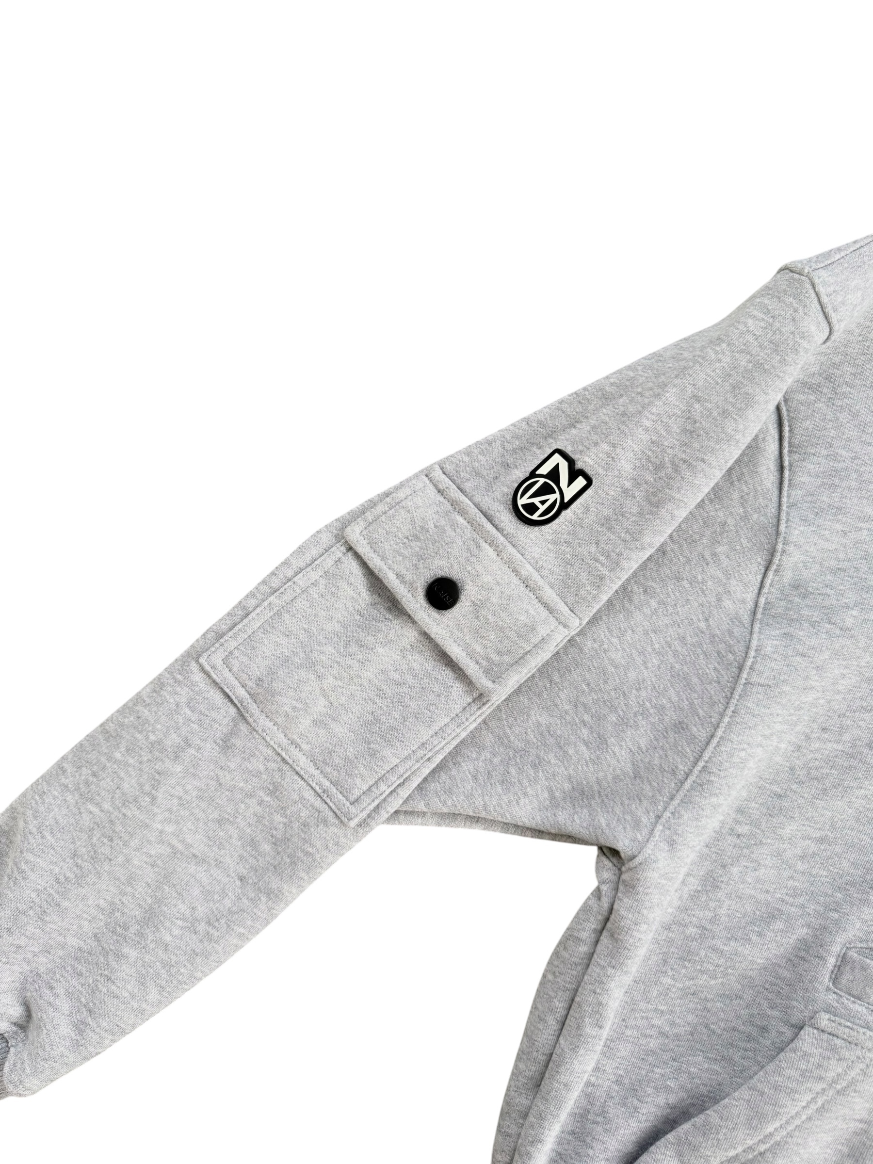 N LOGO BALACLAVA BOXY HOODIE MISTY GREY 4