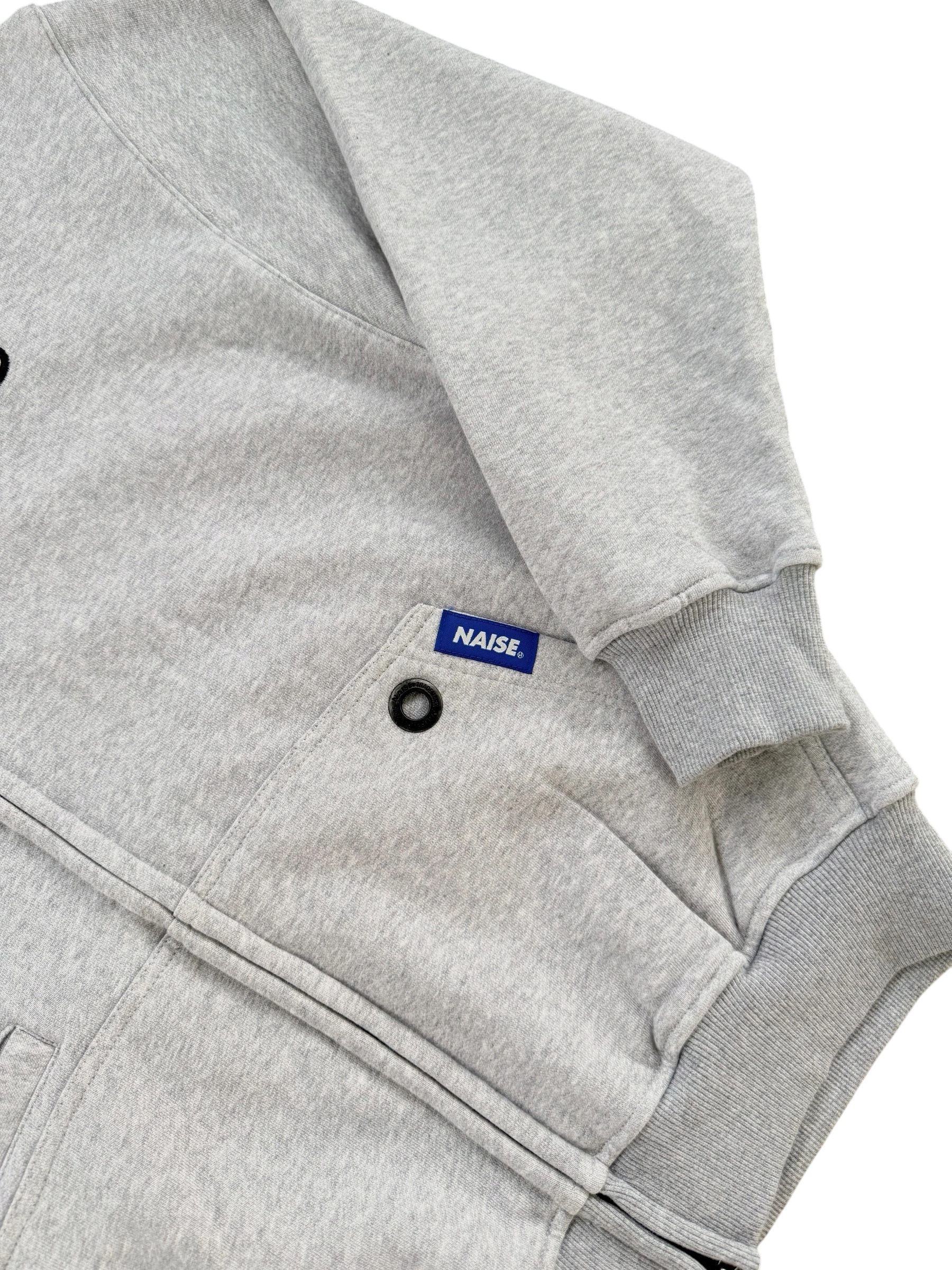 N LOGO BALACLAVA BOXY HOODIE MISTY GREY 2