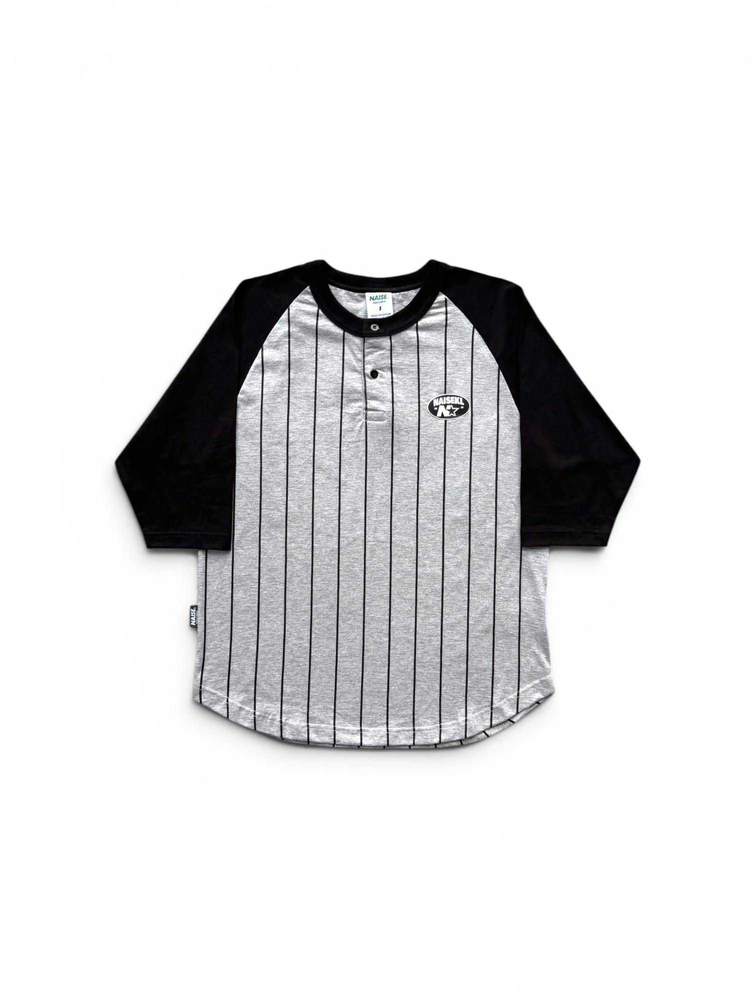 STAR N RAGLAN BLACK GREY 1