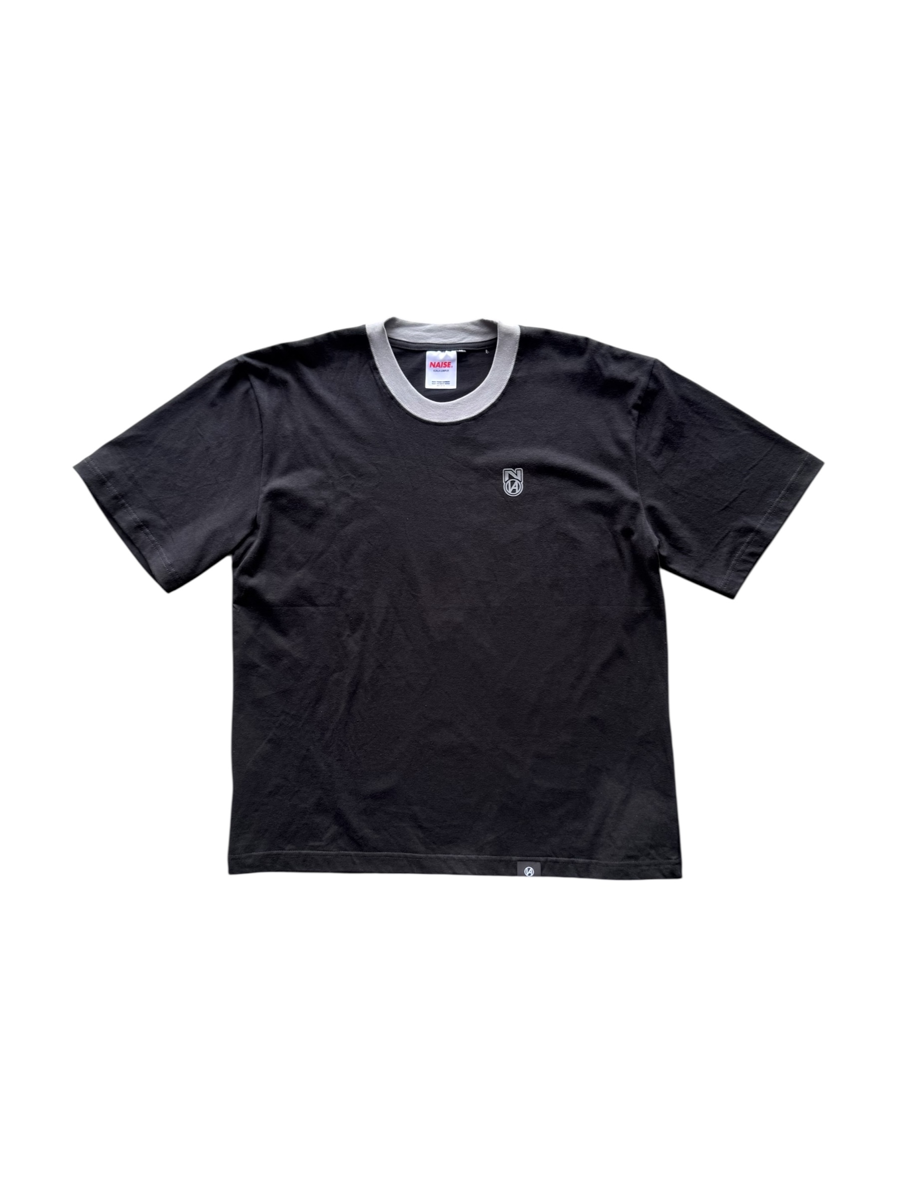 BASIC RINGER TEE BLACK GREY 1