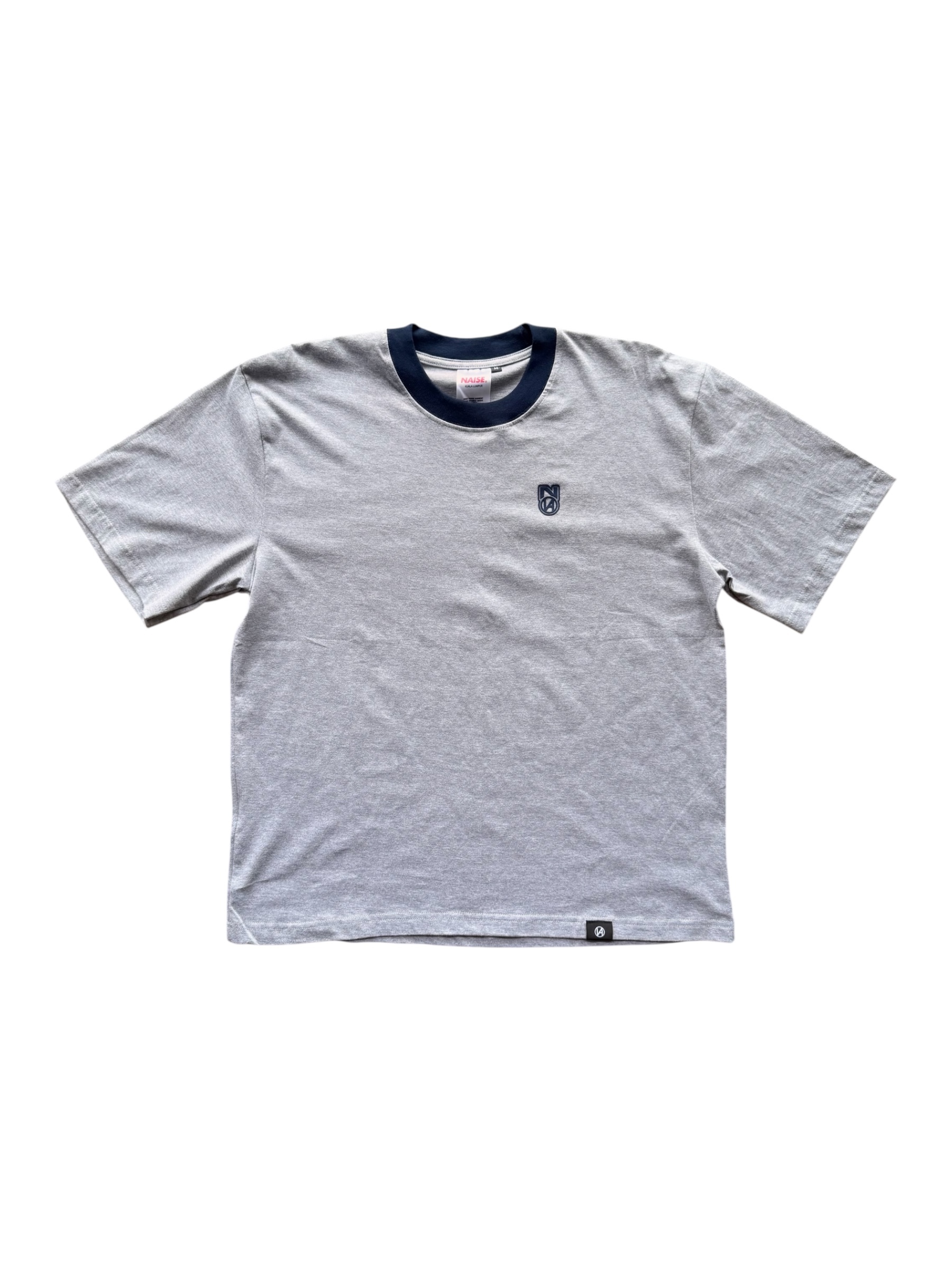 BASIC RINGER TEE GREY NAVY 1