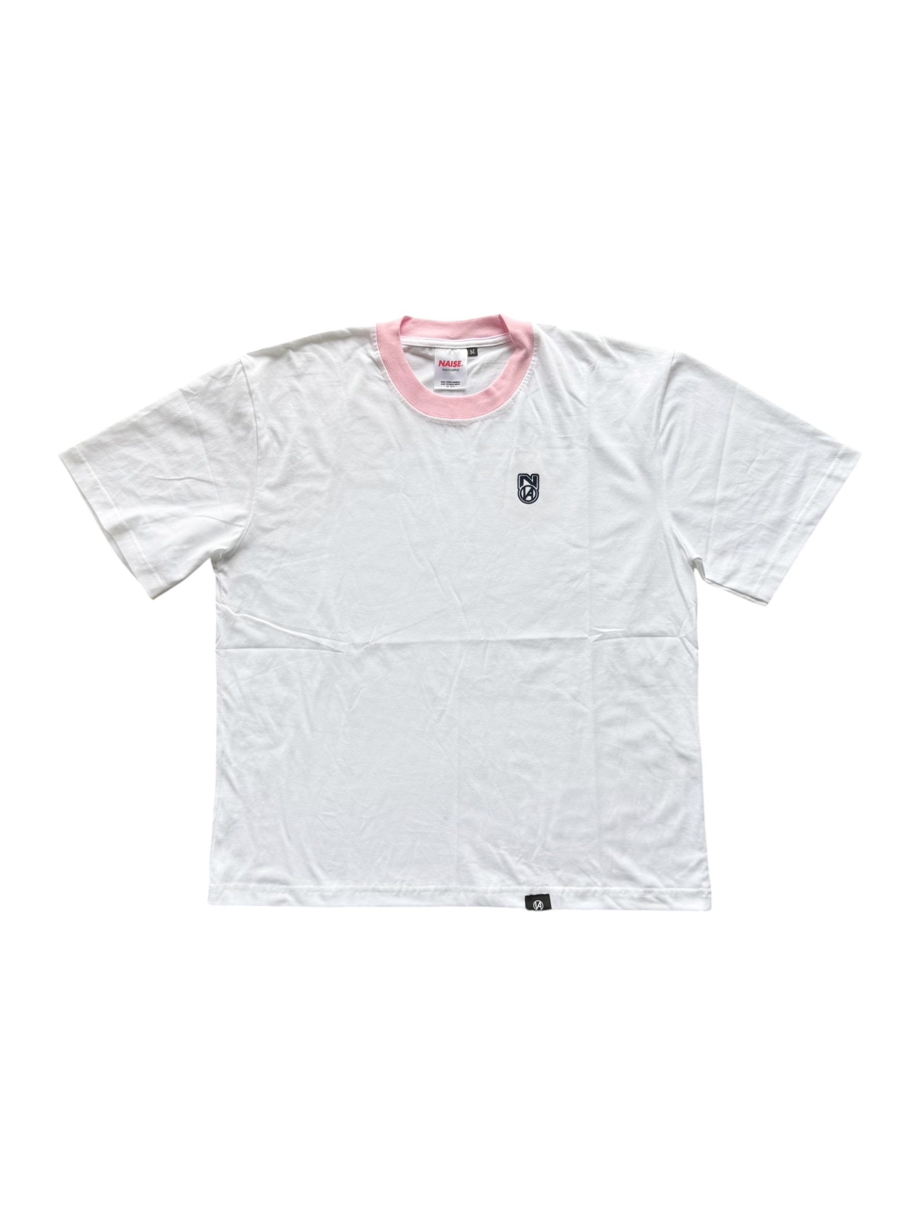 BASIC RINGER TEE PINK WHITE 1