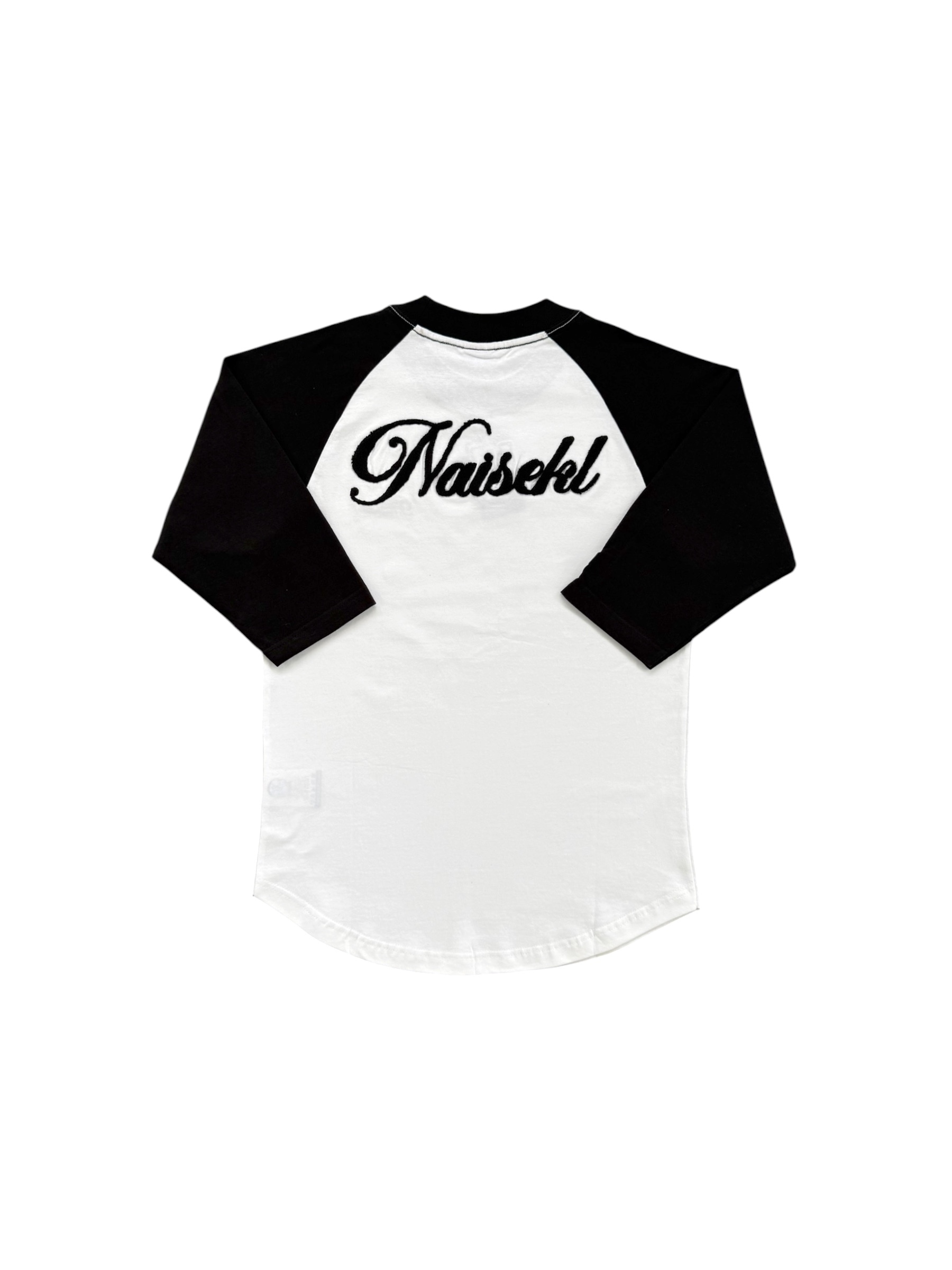 NAISEKL SCRIPT RAGLAN BLACK WHITE 2