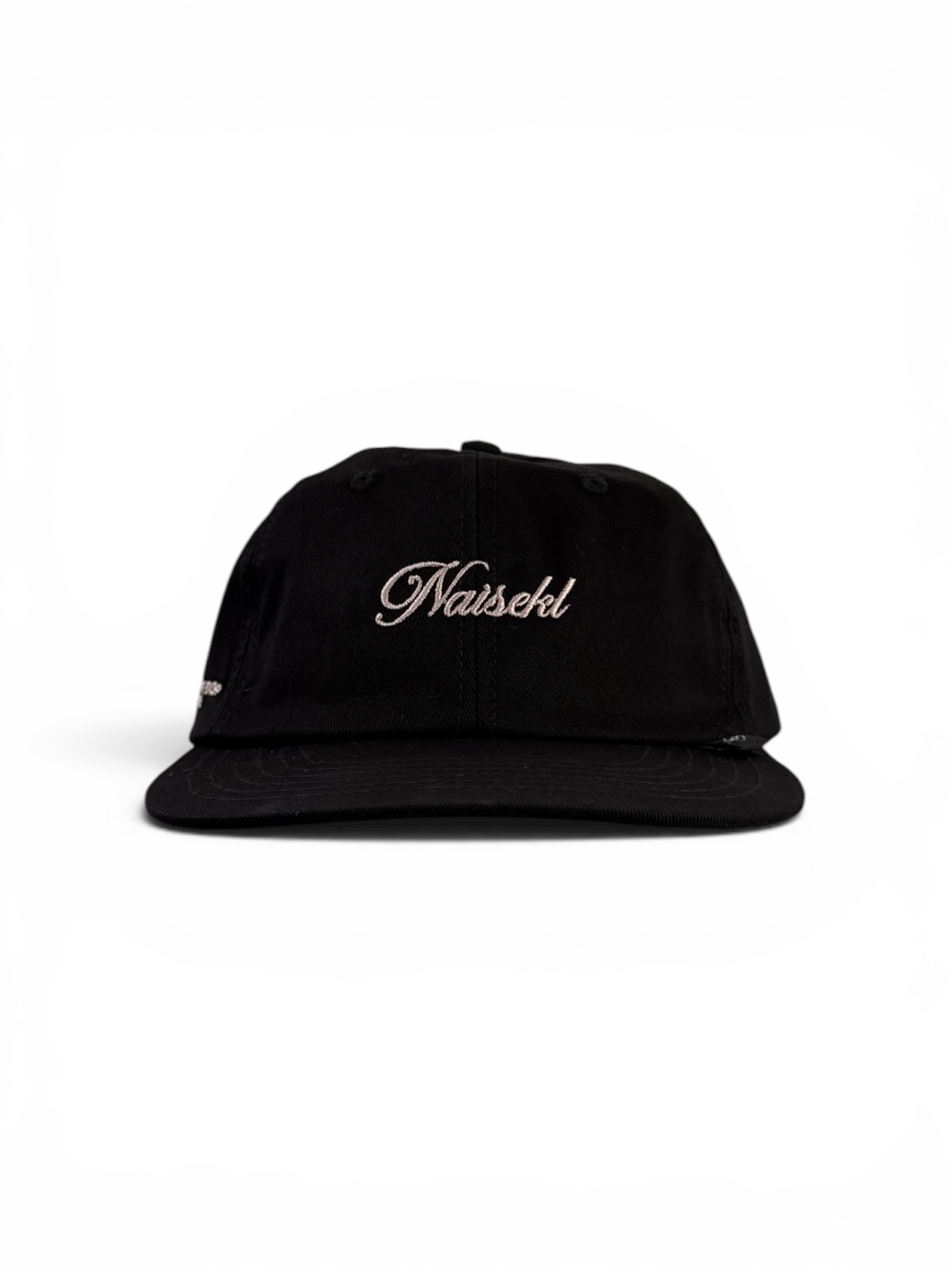 SCRIPT 6 PANEL DAD HAT BLACK BEIGE 1