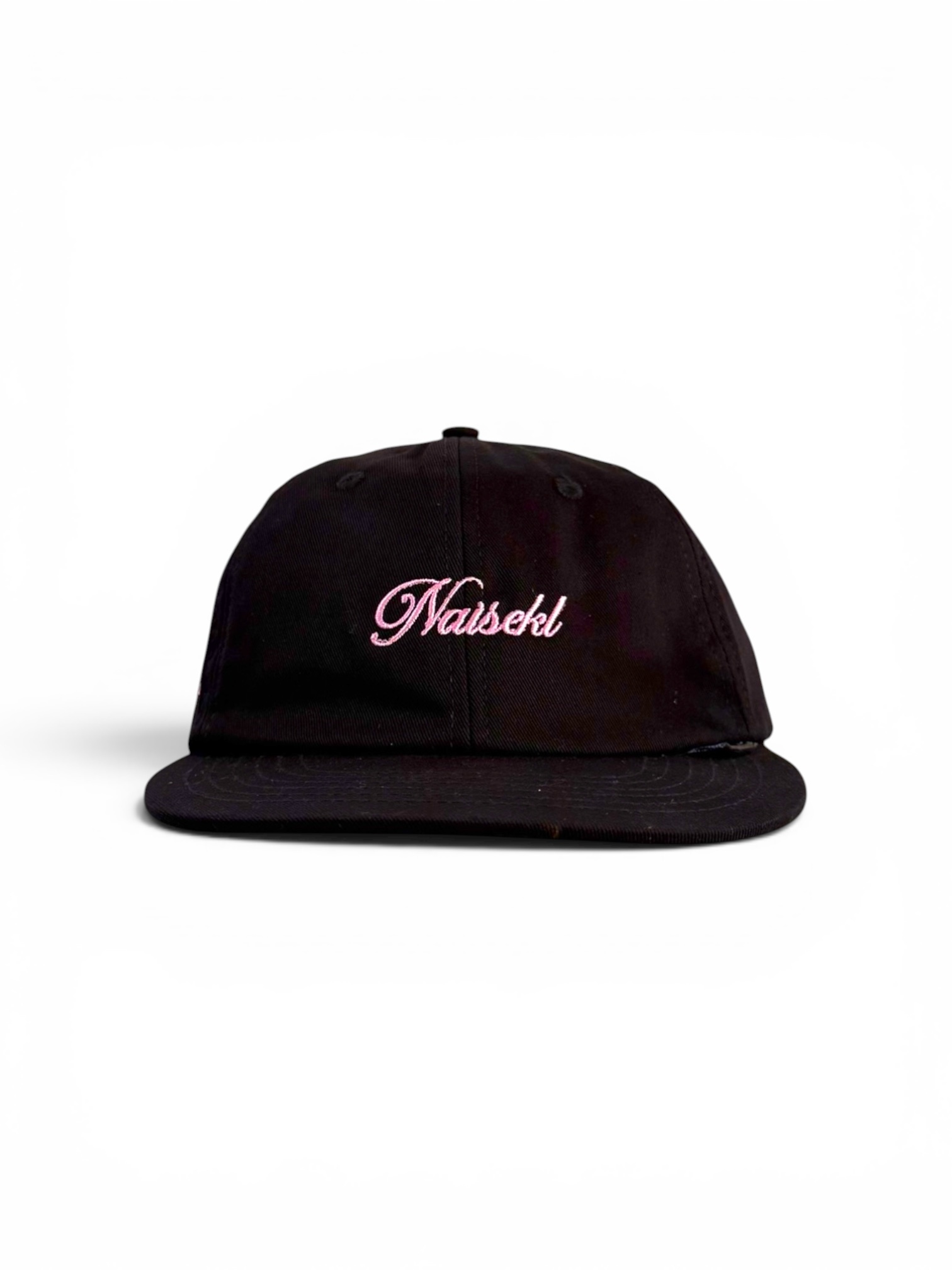 SCRIPT 6 PANEL DAD HAT BLACK PINK 1