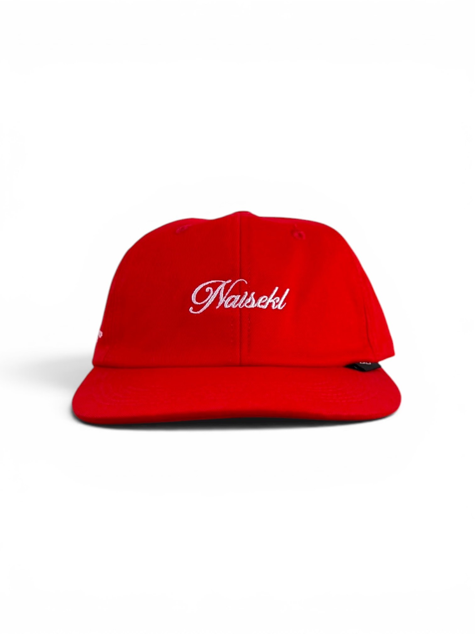 SCRIPT 6 PANEL DAD HAT RED 1
