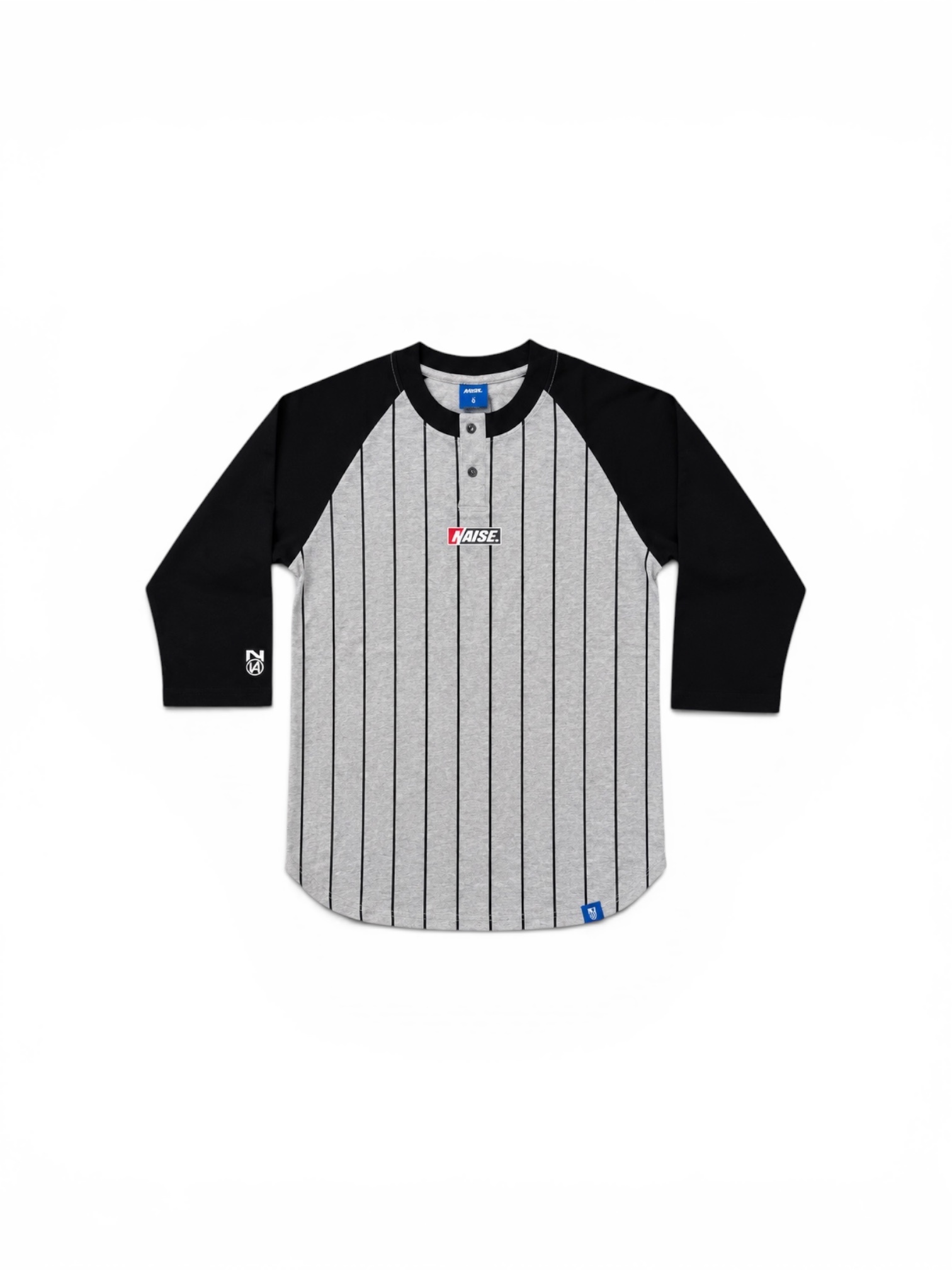 UNION HENLEY RAGLAN GREY STRIPE 1