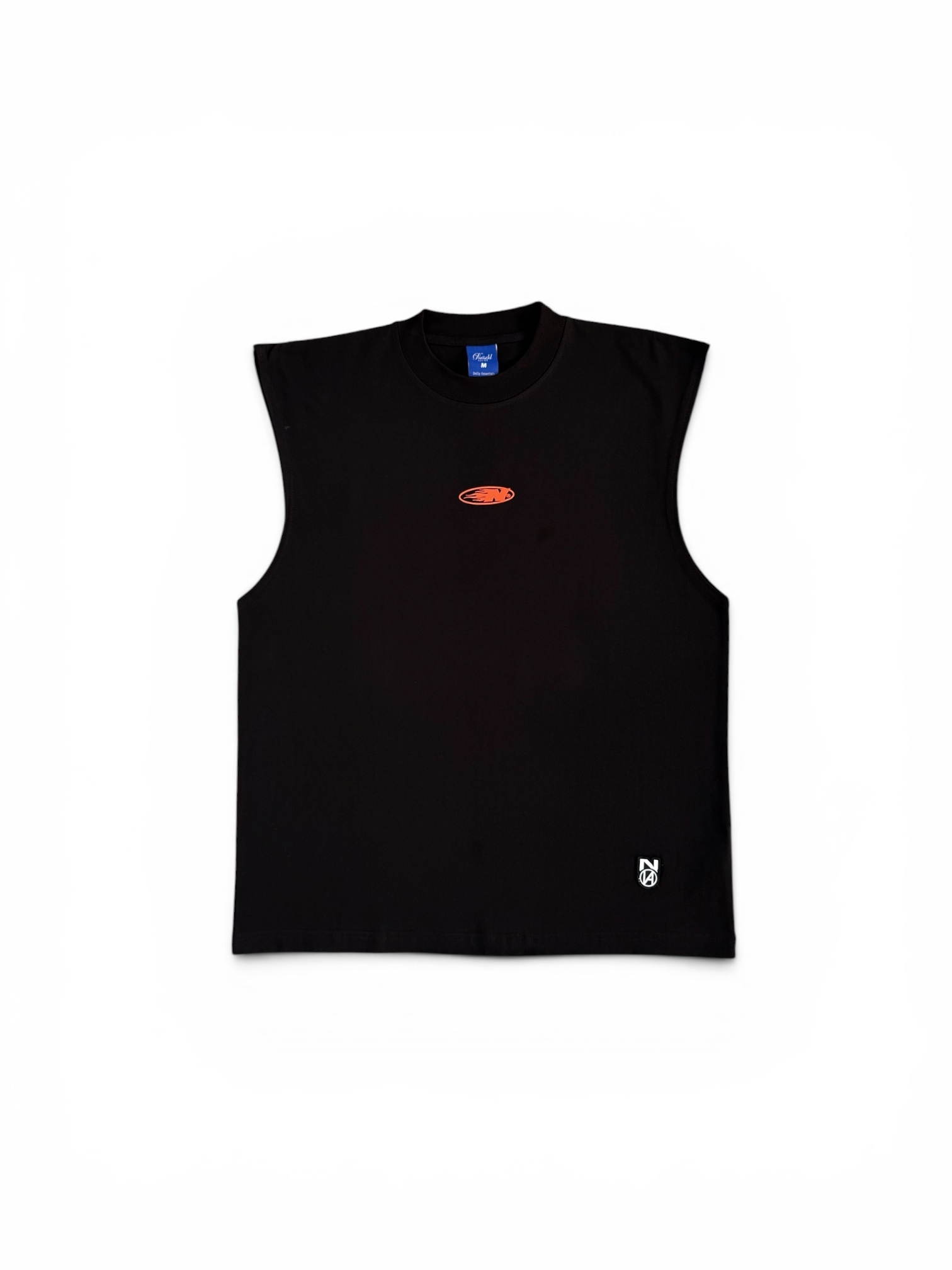 SLEEVELESS TEES BLACK ORANGE 1
