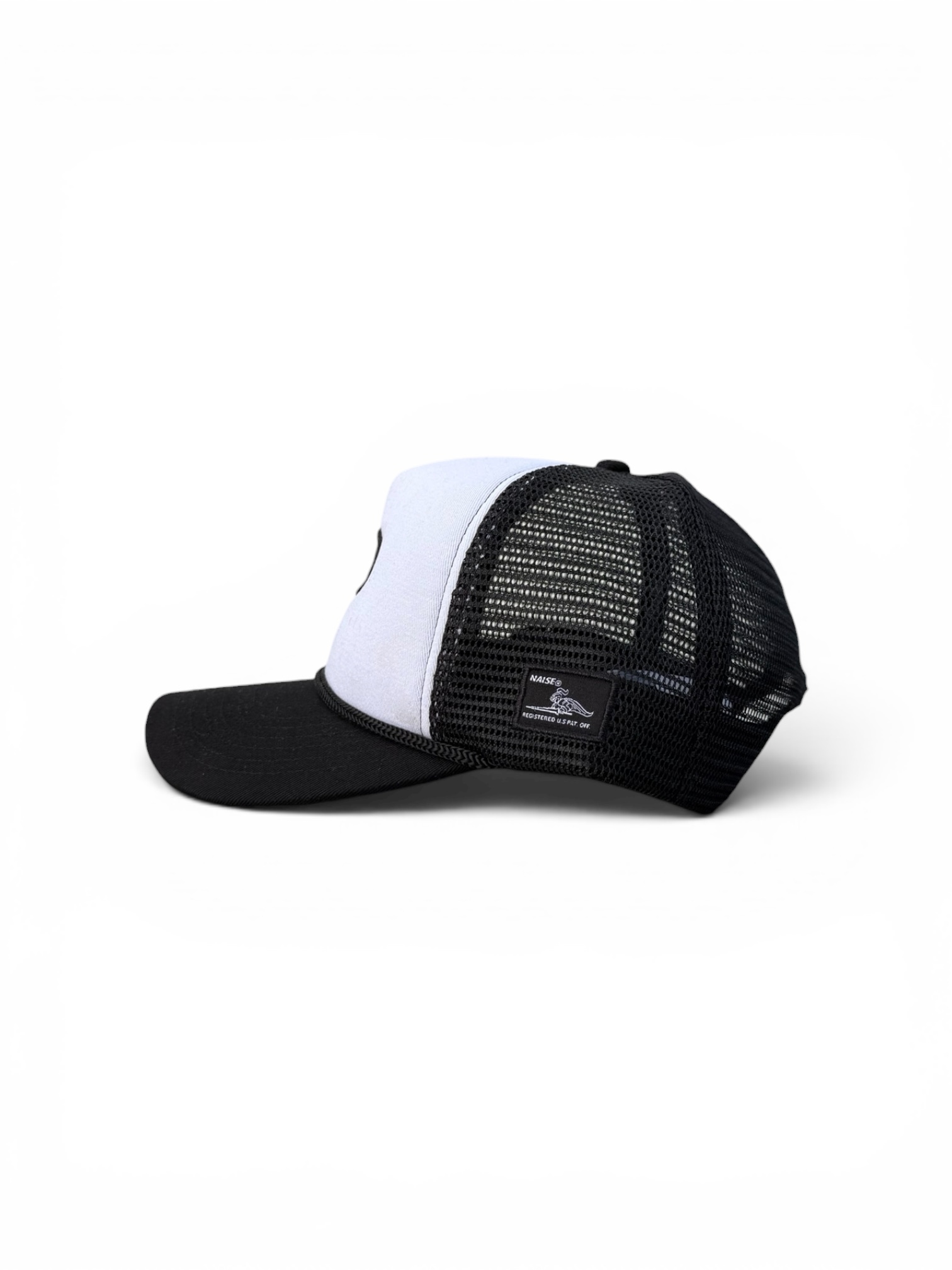 N FLAME TRUCKER CAP BLACK WHITE 4