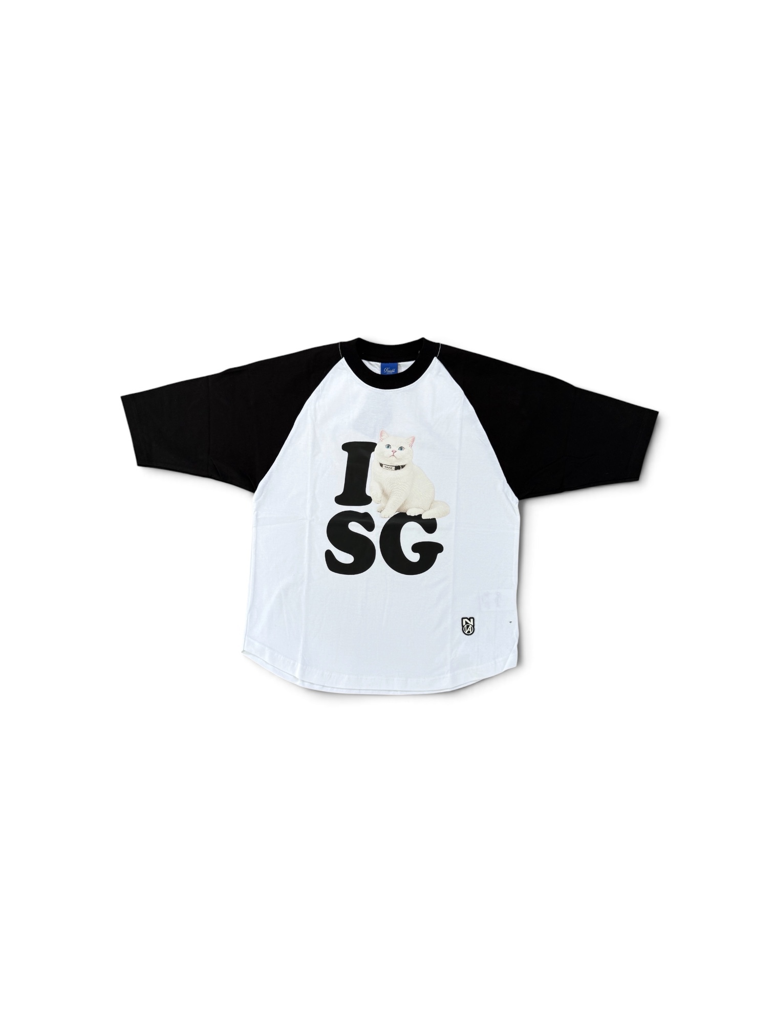 I LOVE SG RAGLAN BLACK WHITE 1