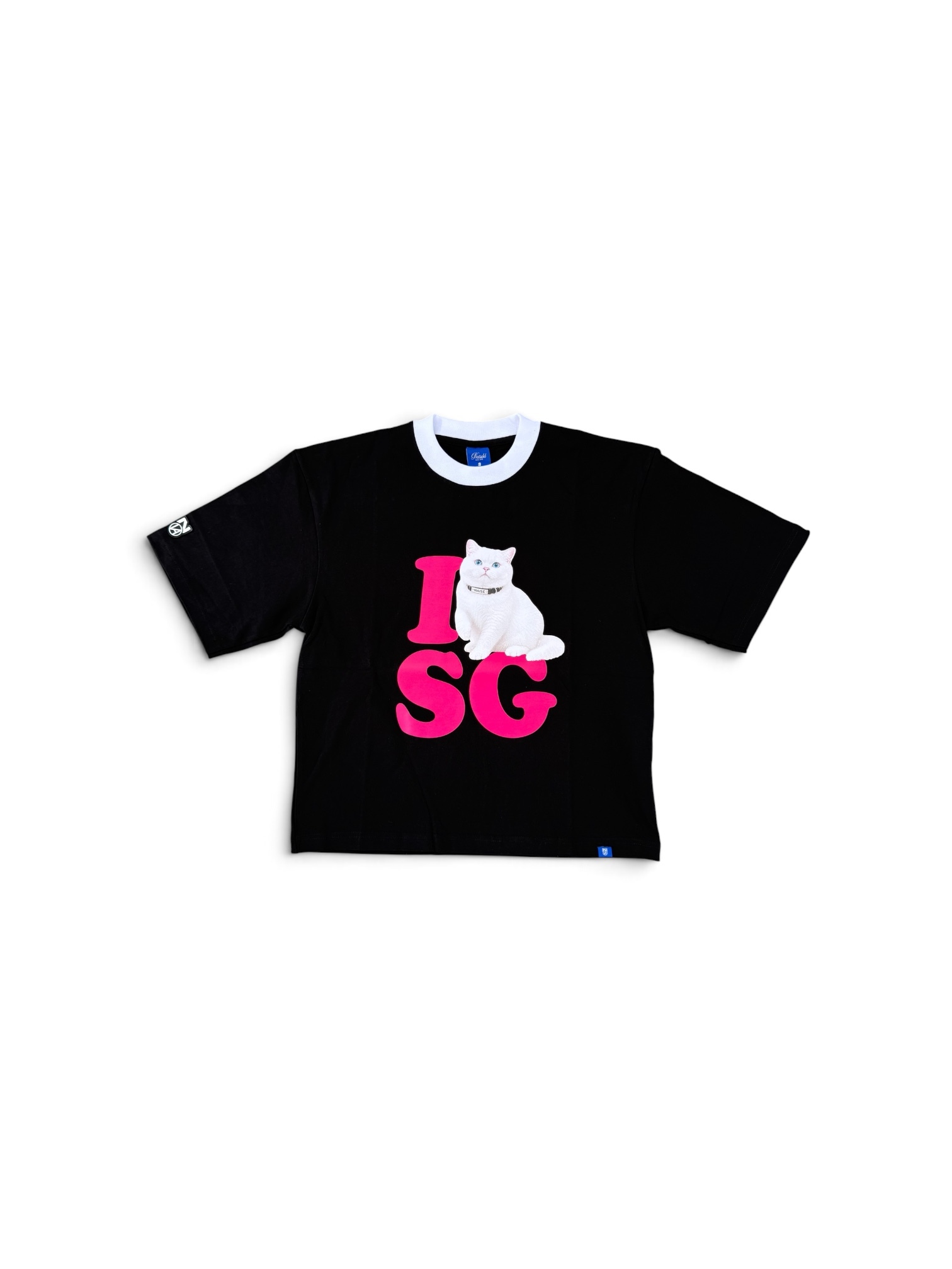 I LOVE SG RINGER TEE BLACK WHITE AND PINK 1