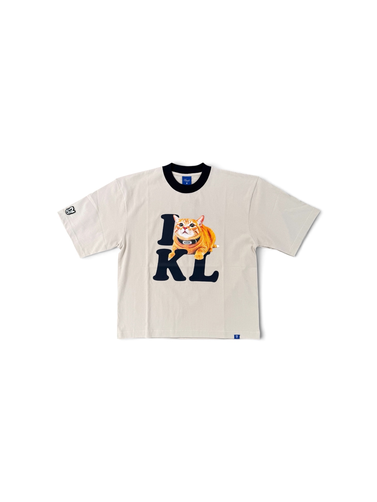 I LOVE KL RINGER TEE NAVY BLUE BEIGE 1