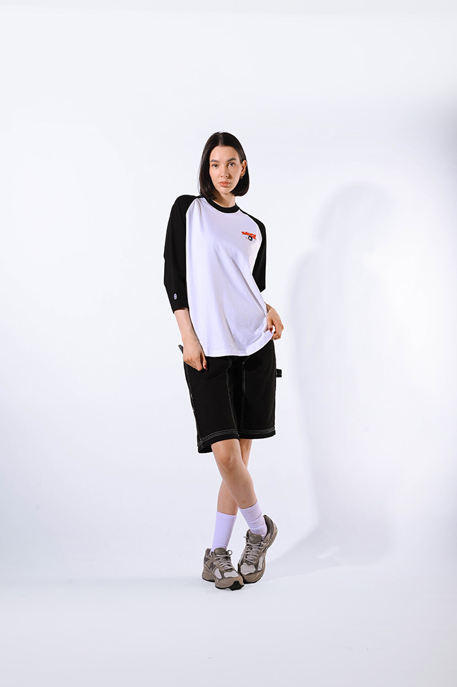 DRIVE FULL SPEED RAGLAN BLACK WHITE 1