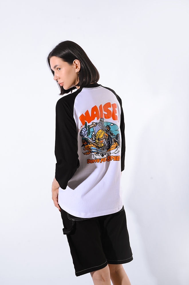 DRIVE FULL SPEED RAGLAN BLACK WHITE 6