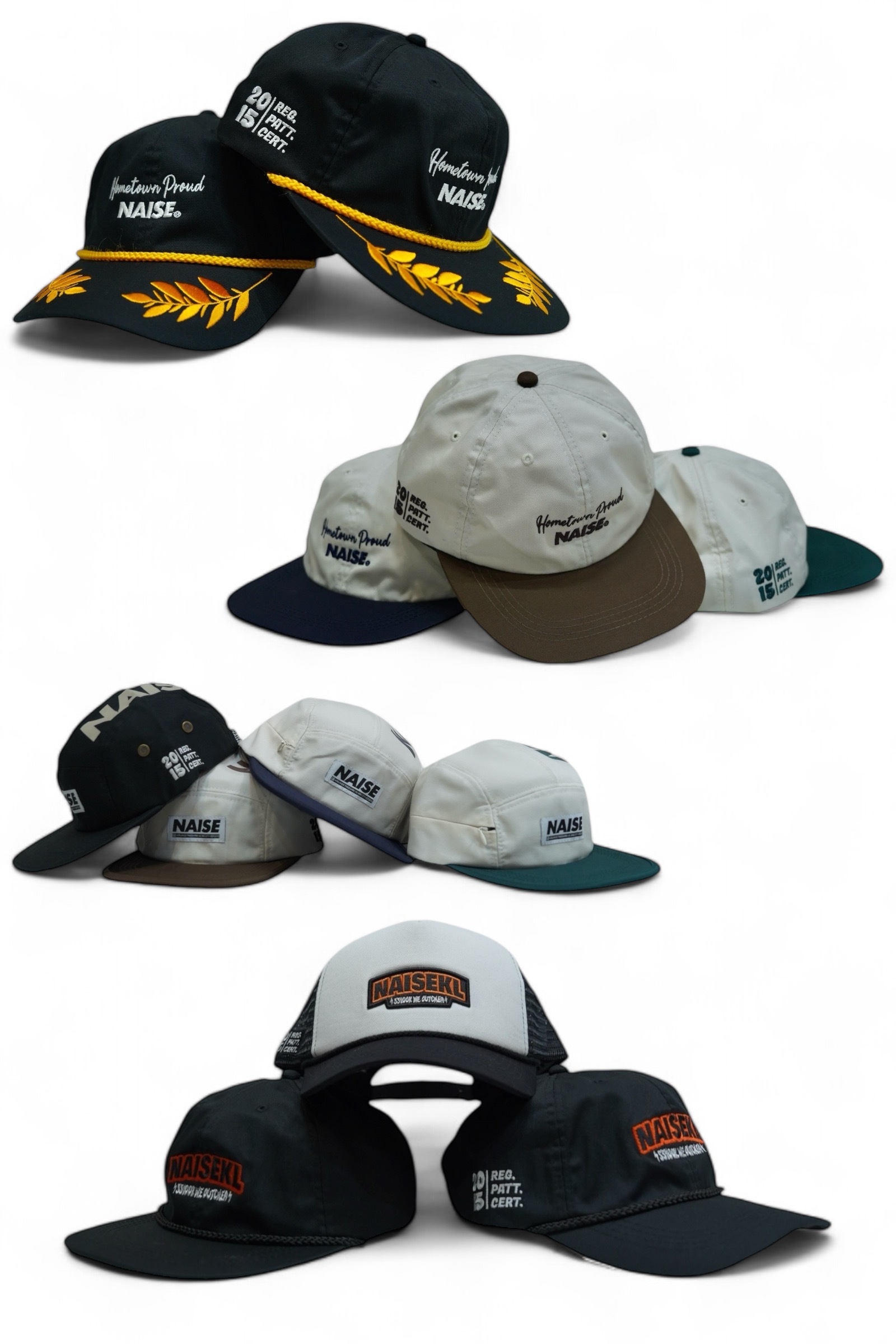 SLICK 5 PANEL CAMP CAP BACKGROUND PUTIH 3