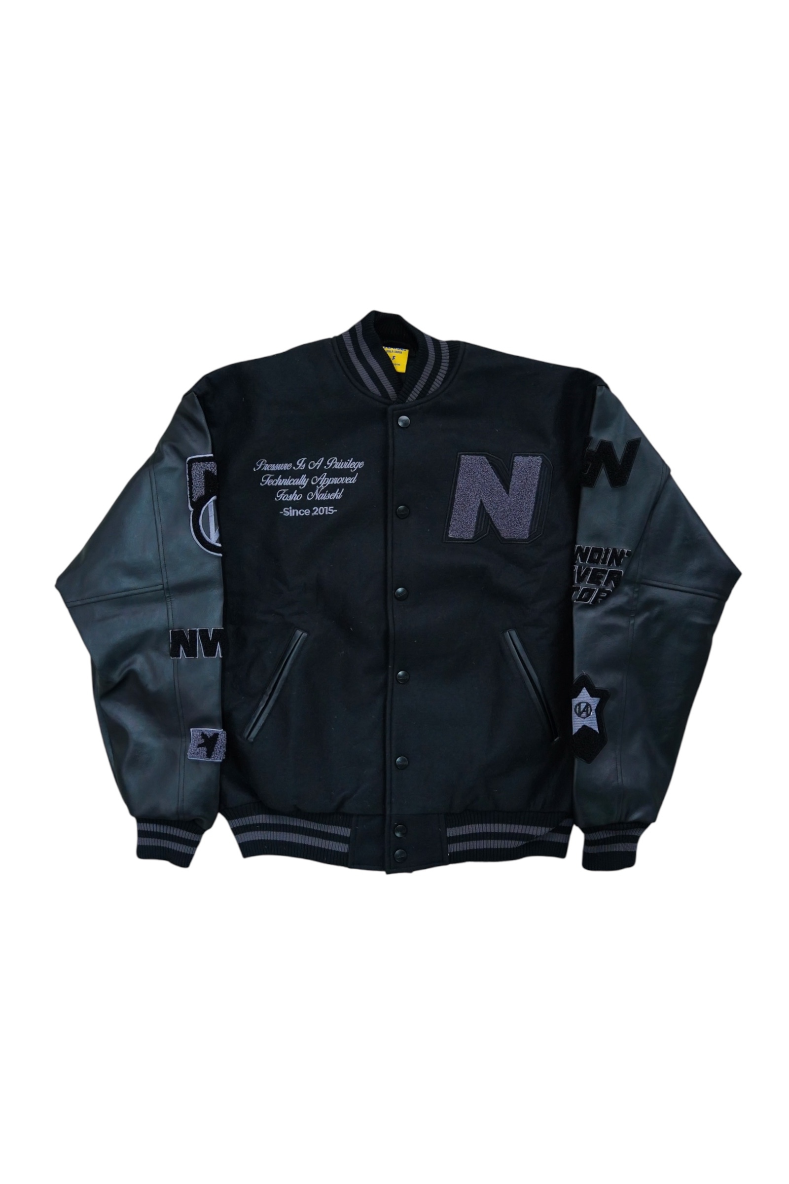 BLACK VARSITY JACKET 1