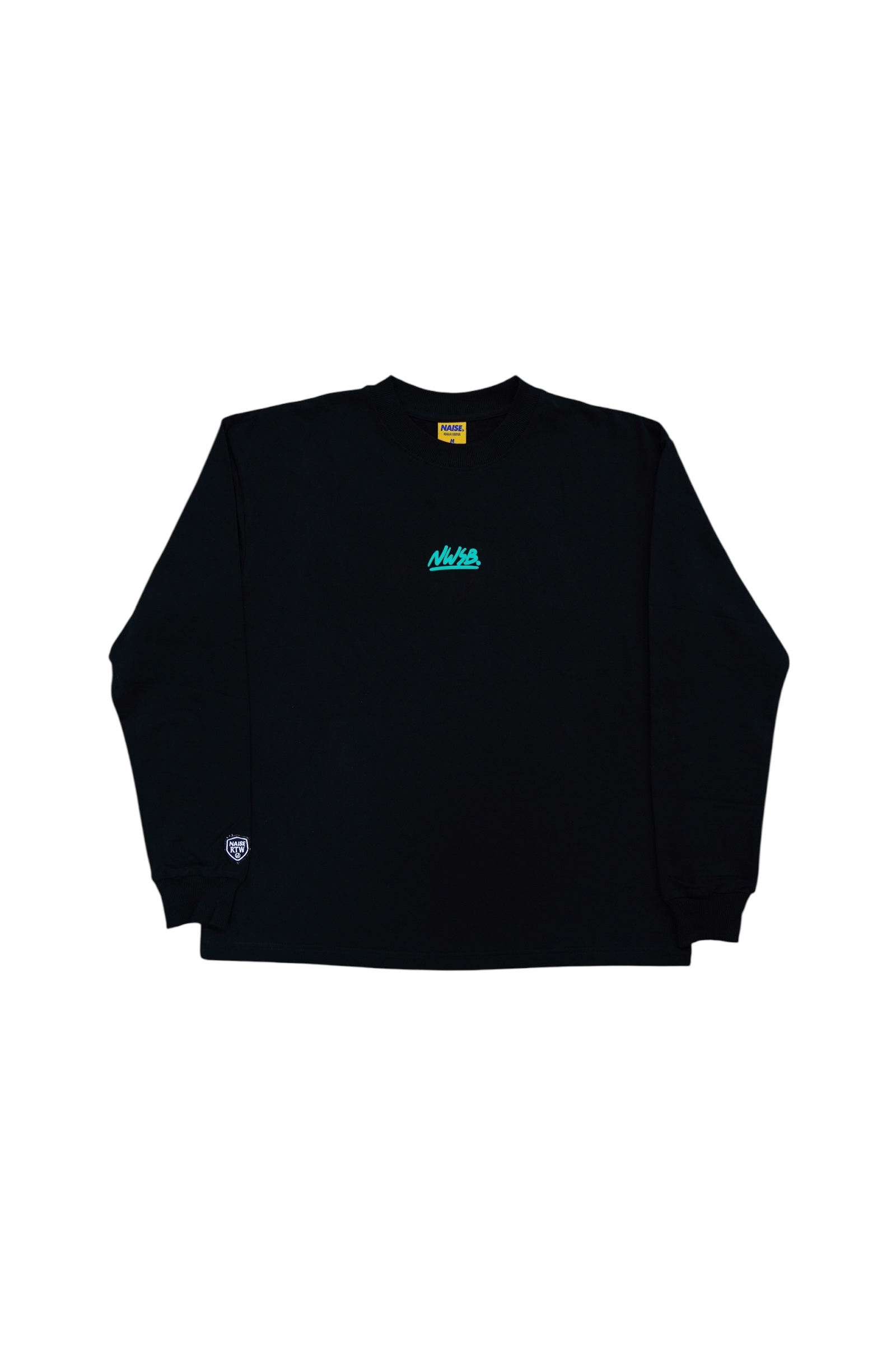 NWSB TSHIRT LONGSLEEVE BLACK TURQUOISE 1