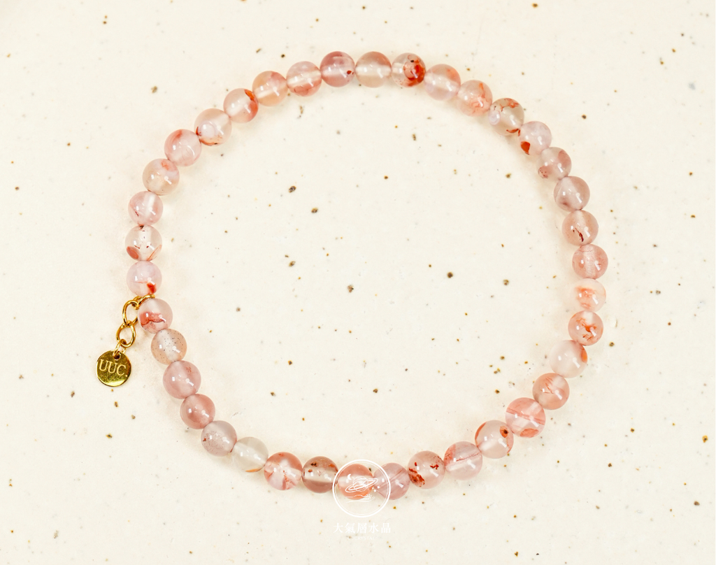 飄花瑪瑙圓珠手串