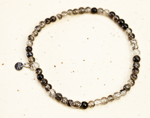 黑髮晶圓珠手串